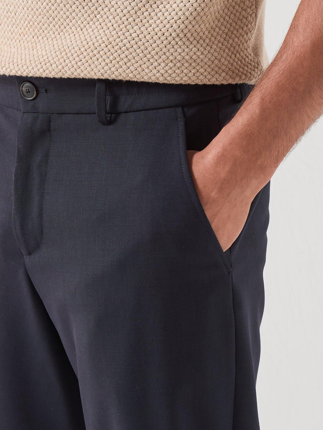 Image 4 of 5 of BOSS P-Perin Performance Tech Wool Relaxed Smart Trousers - Dark Blue