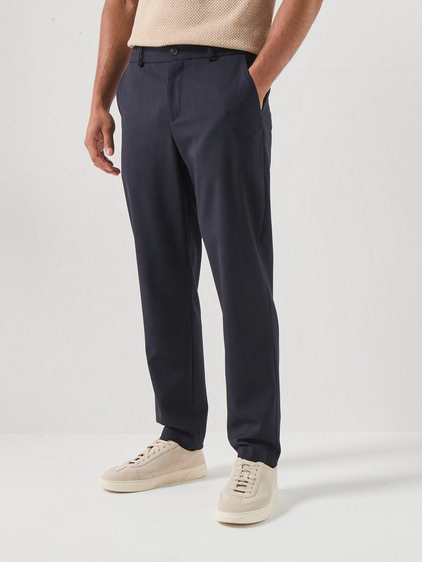 Image 5 of 5 of BOSS P-Perin Performance Tech Wool Relaxed Smart Trousers - Dark Blue