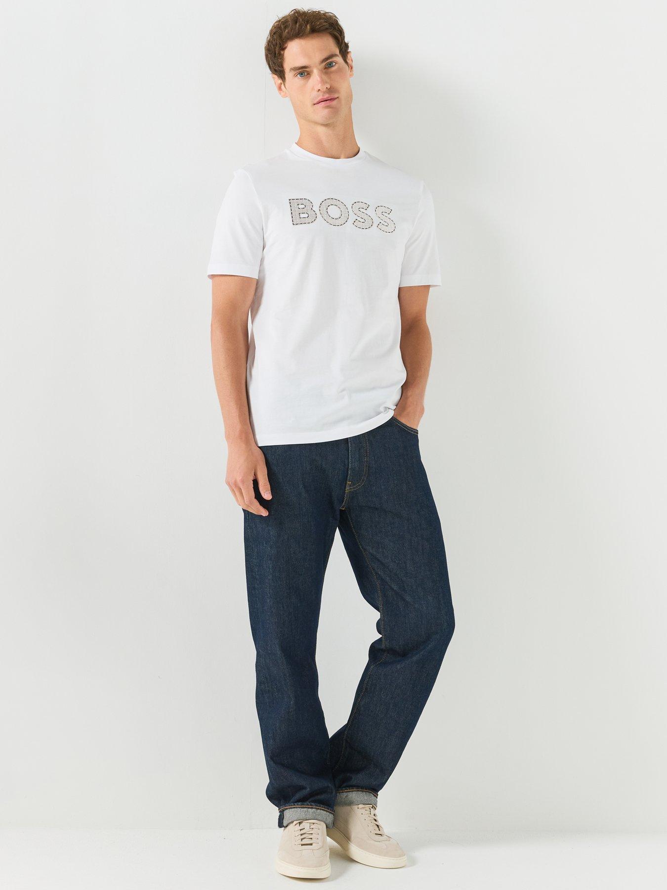 Image 3 of 6 of BOSS Men's C Thompson 89 Overlay Logo T Shirt - White