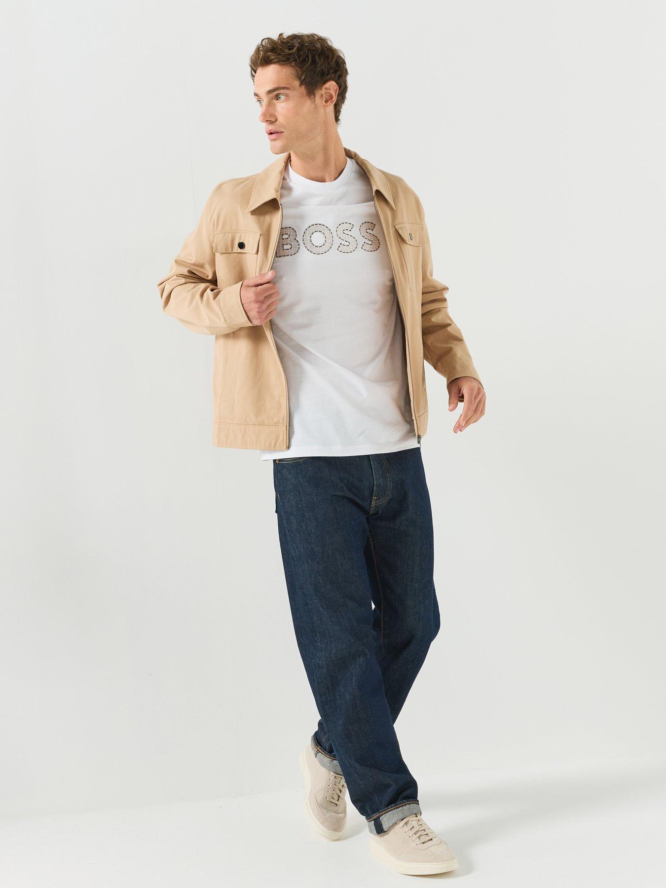 Image 6 of 6 of BOSS Men's C Thompson 89 Overlay Logo T Shirt - White