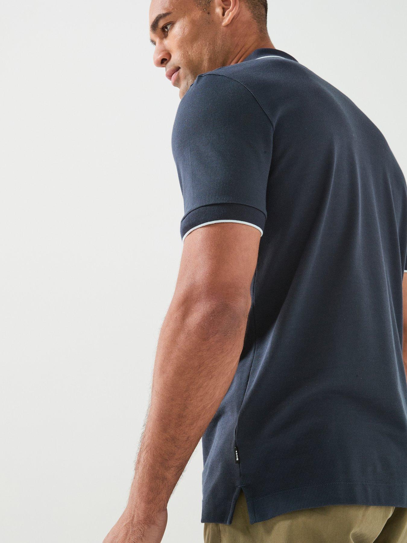 Image 5 of 6 of BOSS Contrast Placket Polo Shirt - Dark Blue