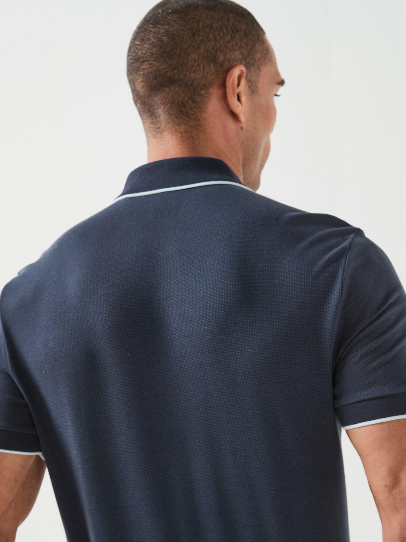 Image 6 of 6 of BOSS Contrast Placket Polo Shirt - Dark Blue
