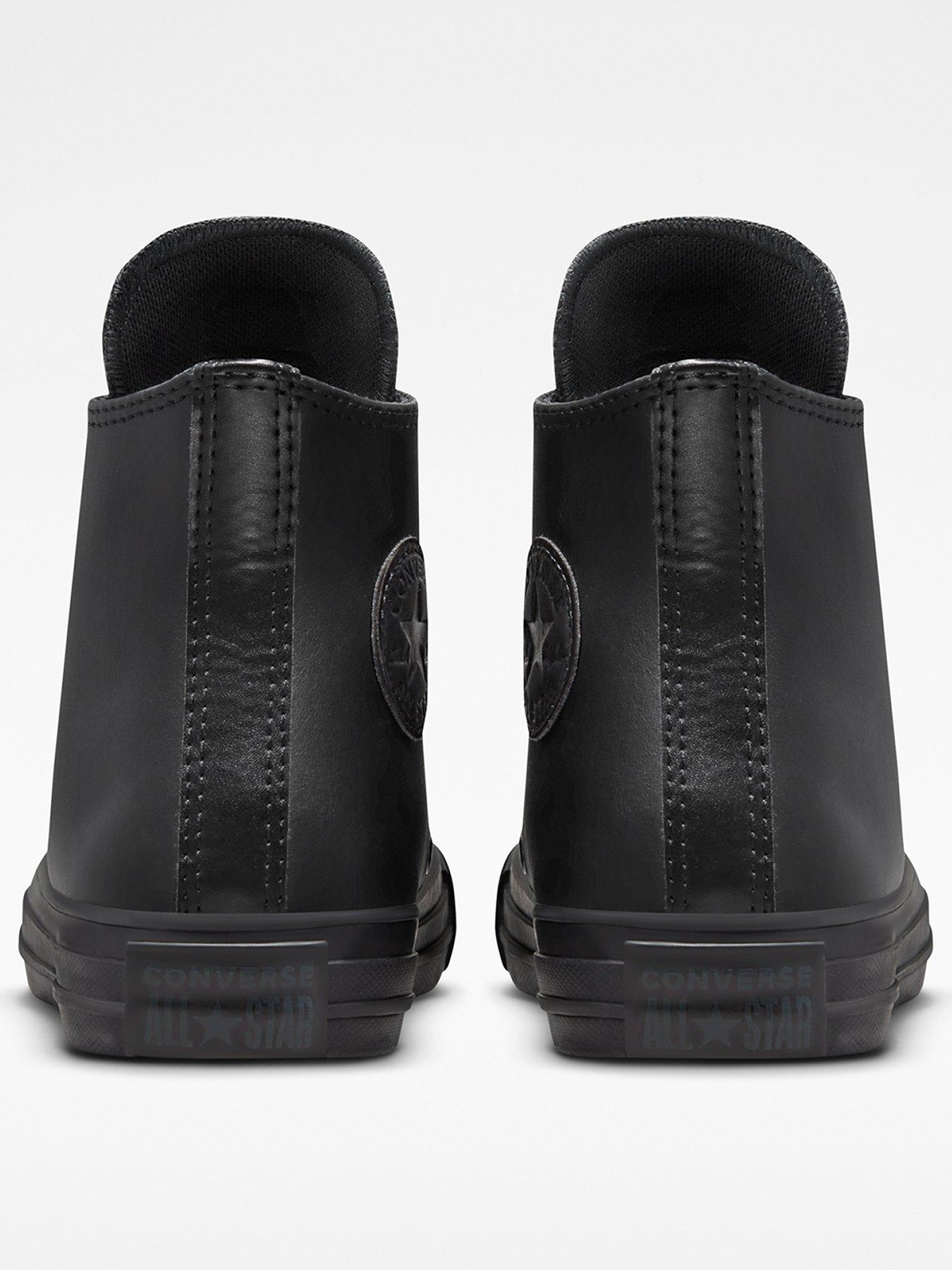 Image 3 of 7 of Converse Junior Foundational Leather Chuck Taylor All Star Trainers - Black