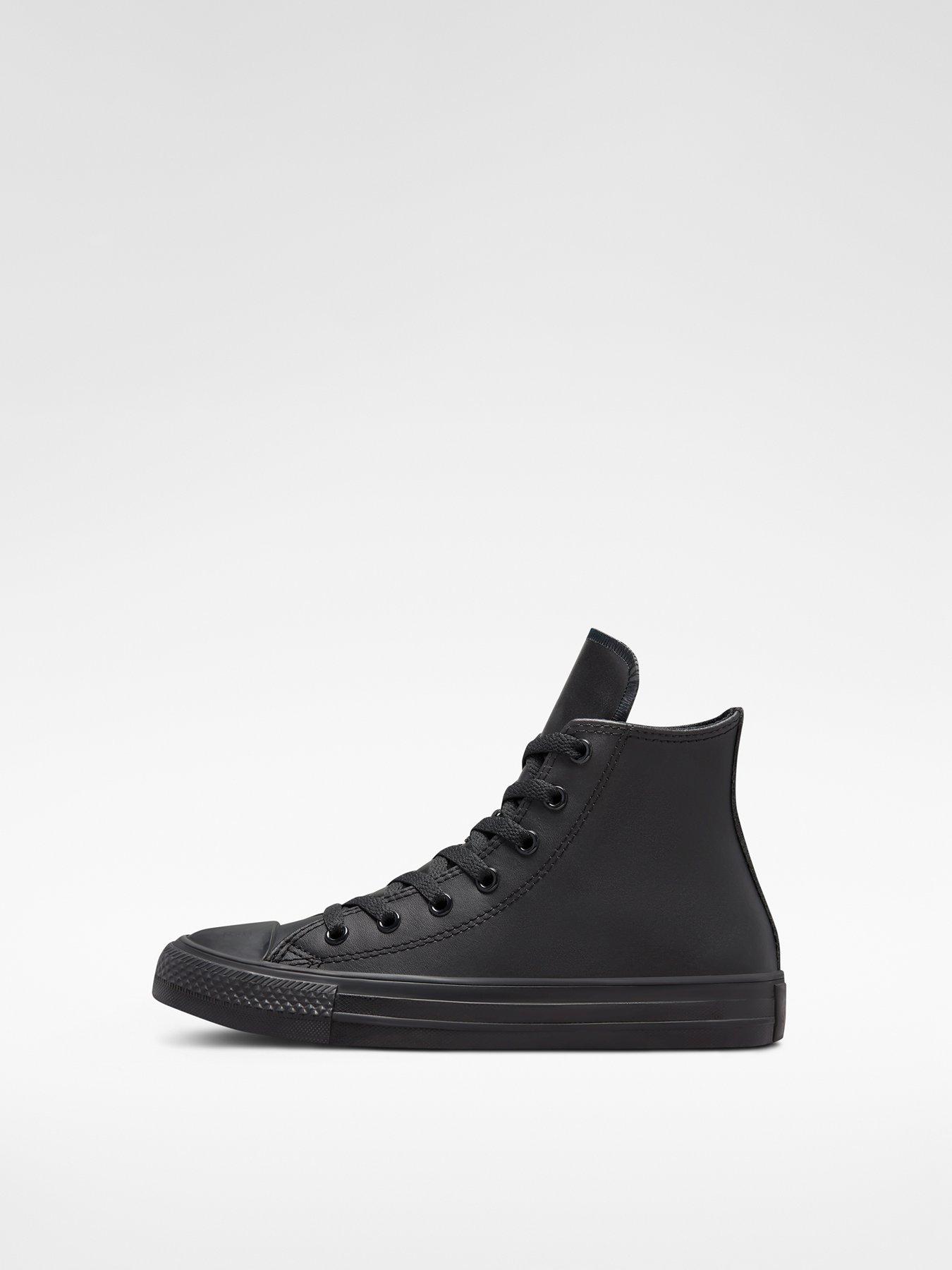Image 7 of 7 of Converse Junior Foundational Leather Chuck Taylor All Star Trainers - Black