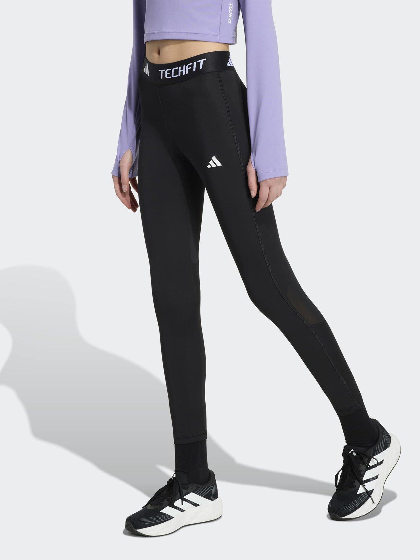 Image 1 of 5 of adidas Junior TECHFIT Long Training Tights - Black/White