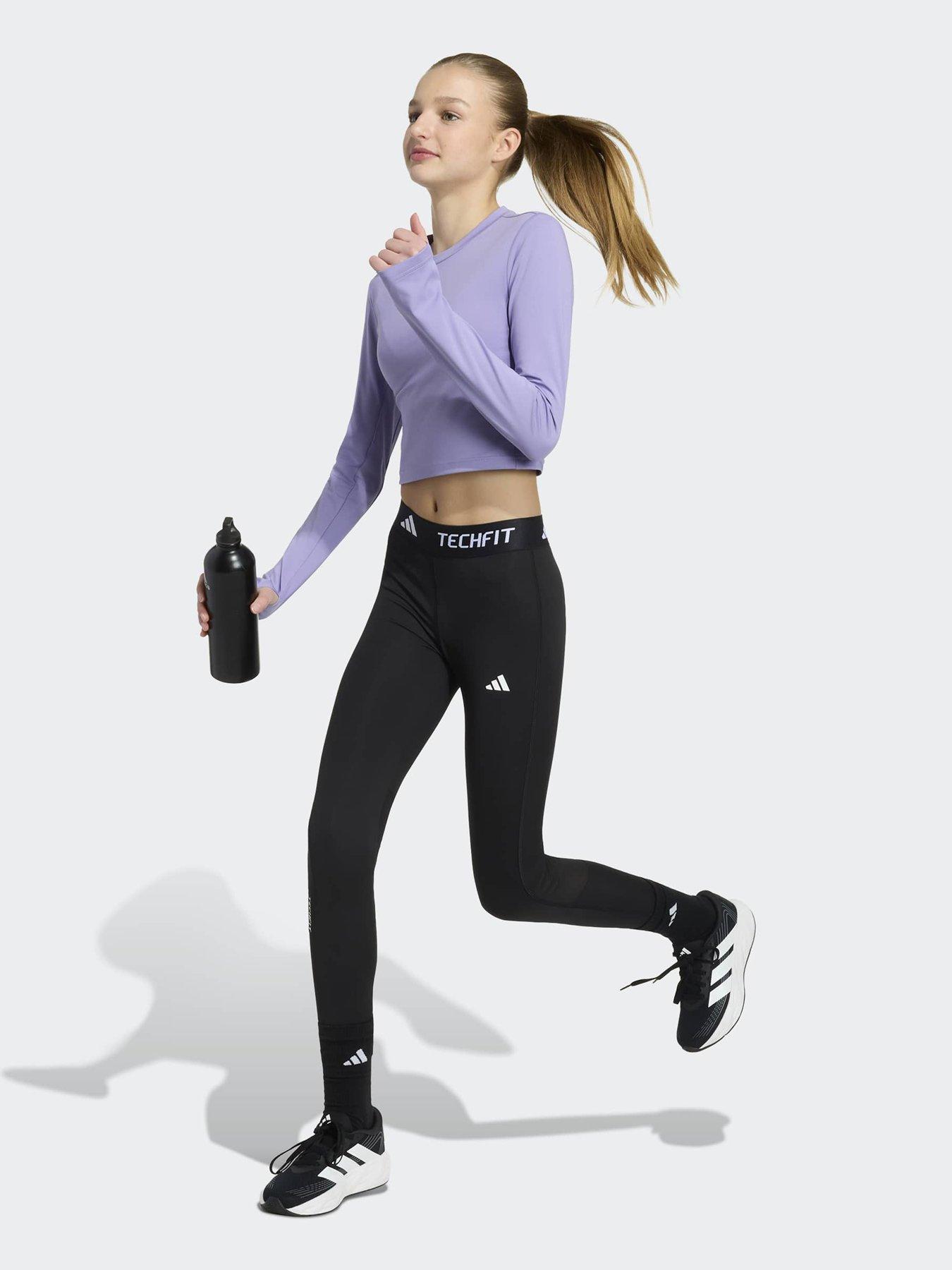 Image 3 of 5 of adidas Junior TECHFIT Long Training Tights - Black/White