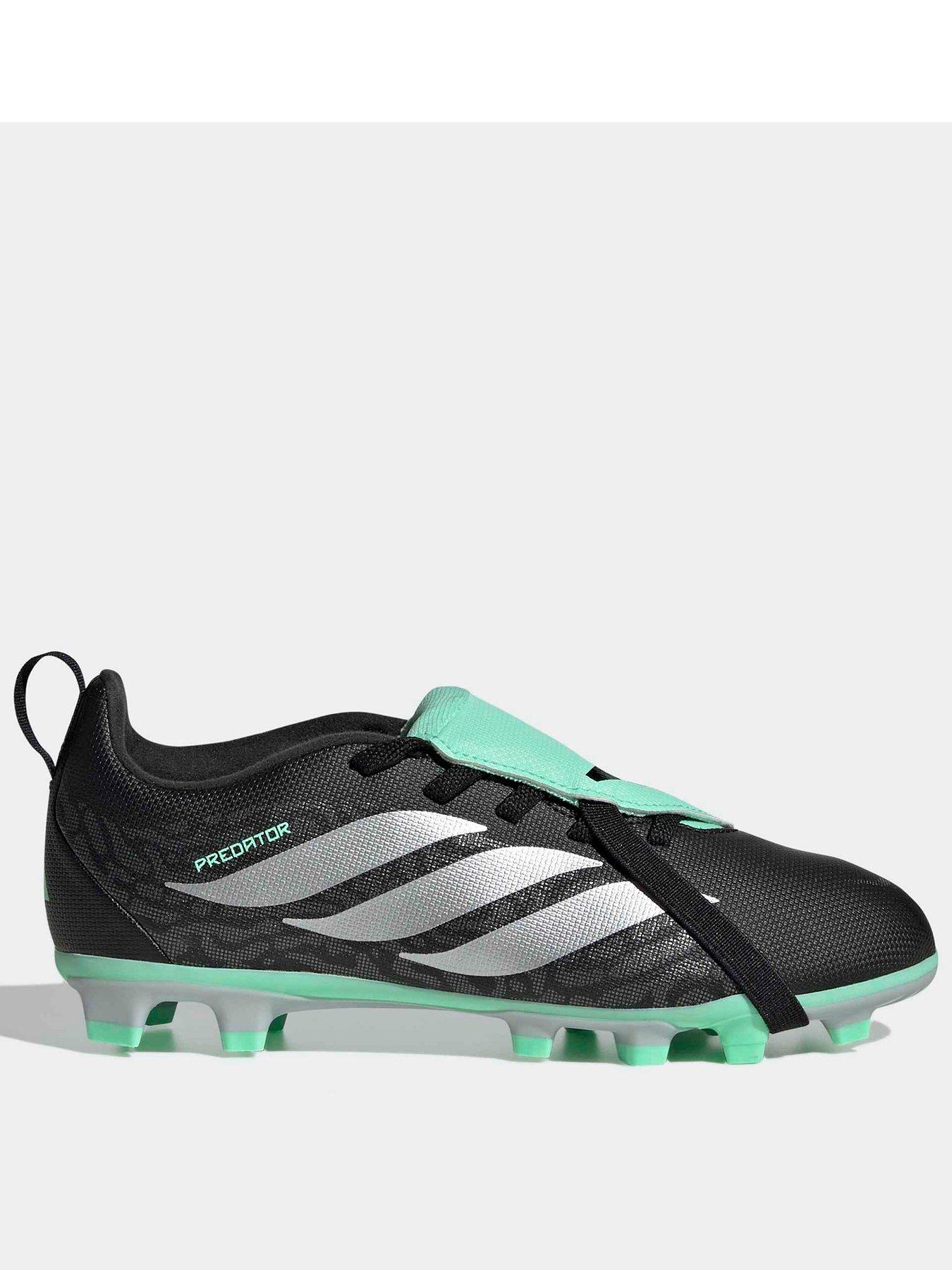 Image 1 of 6 of adidas Junior Predator Club Folded Tongue Firm Ground Football Boots - Black/green