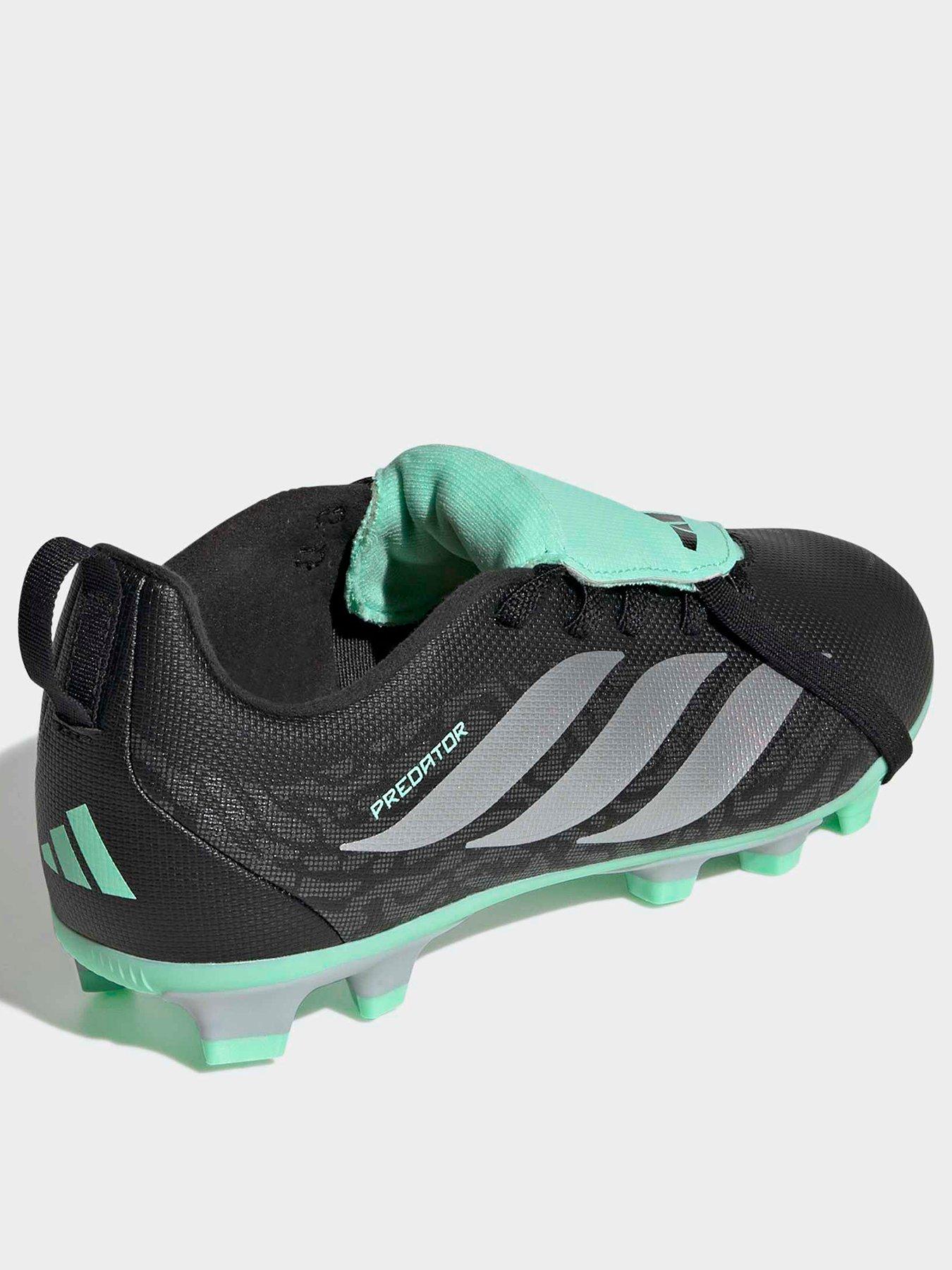 Image 3 of 6 of adidas Junior Predator Club Folded Tongue Firm Ground Football Boots - Black/green