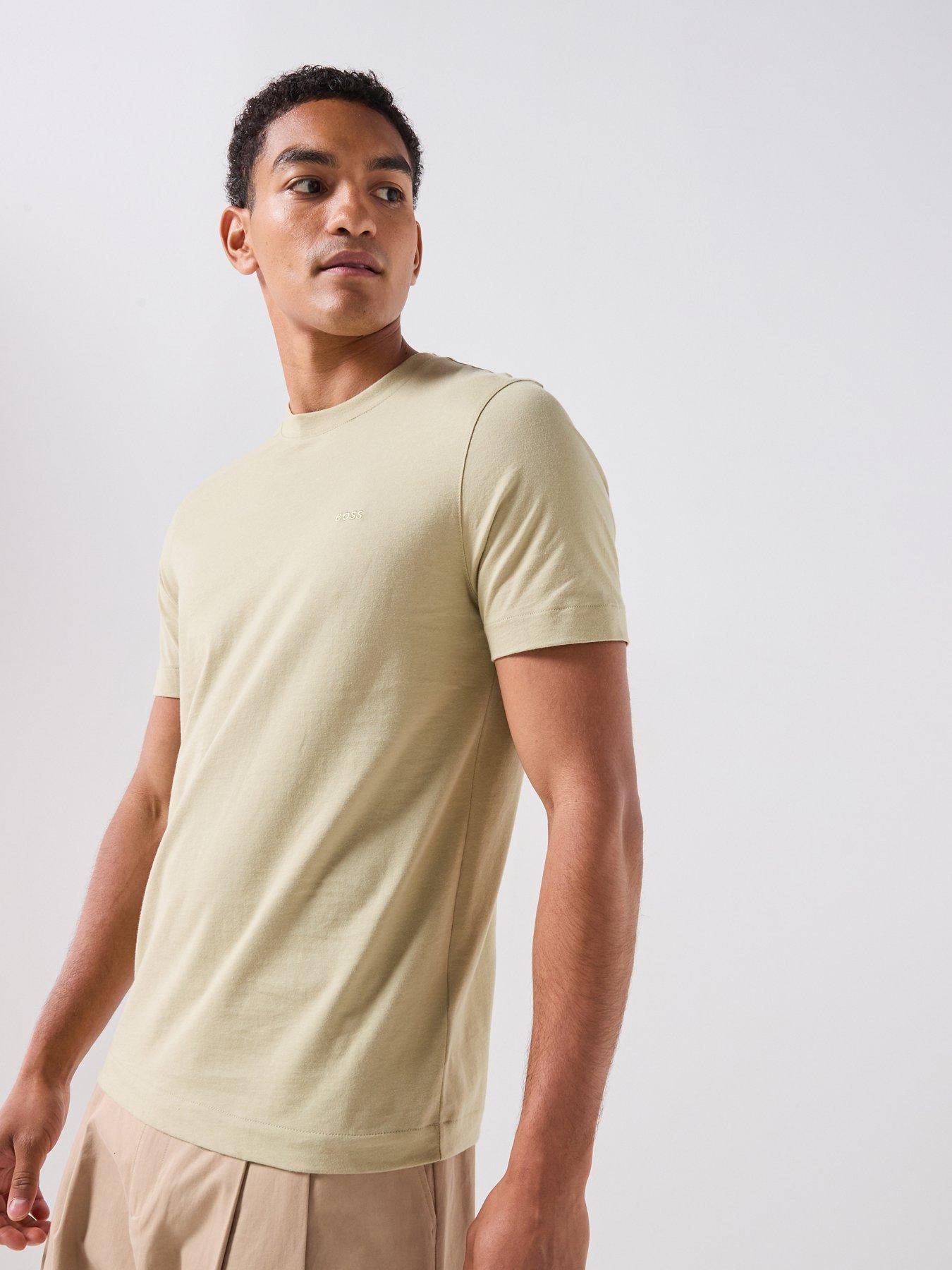 BOSS Thompson 01 Regular Fit Small Left Chest Logo T-Shirt - Dark Beige