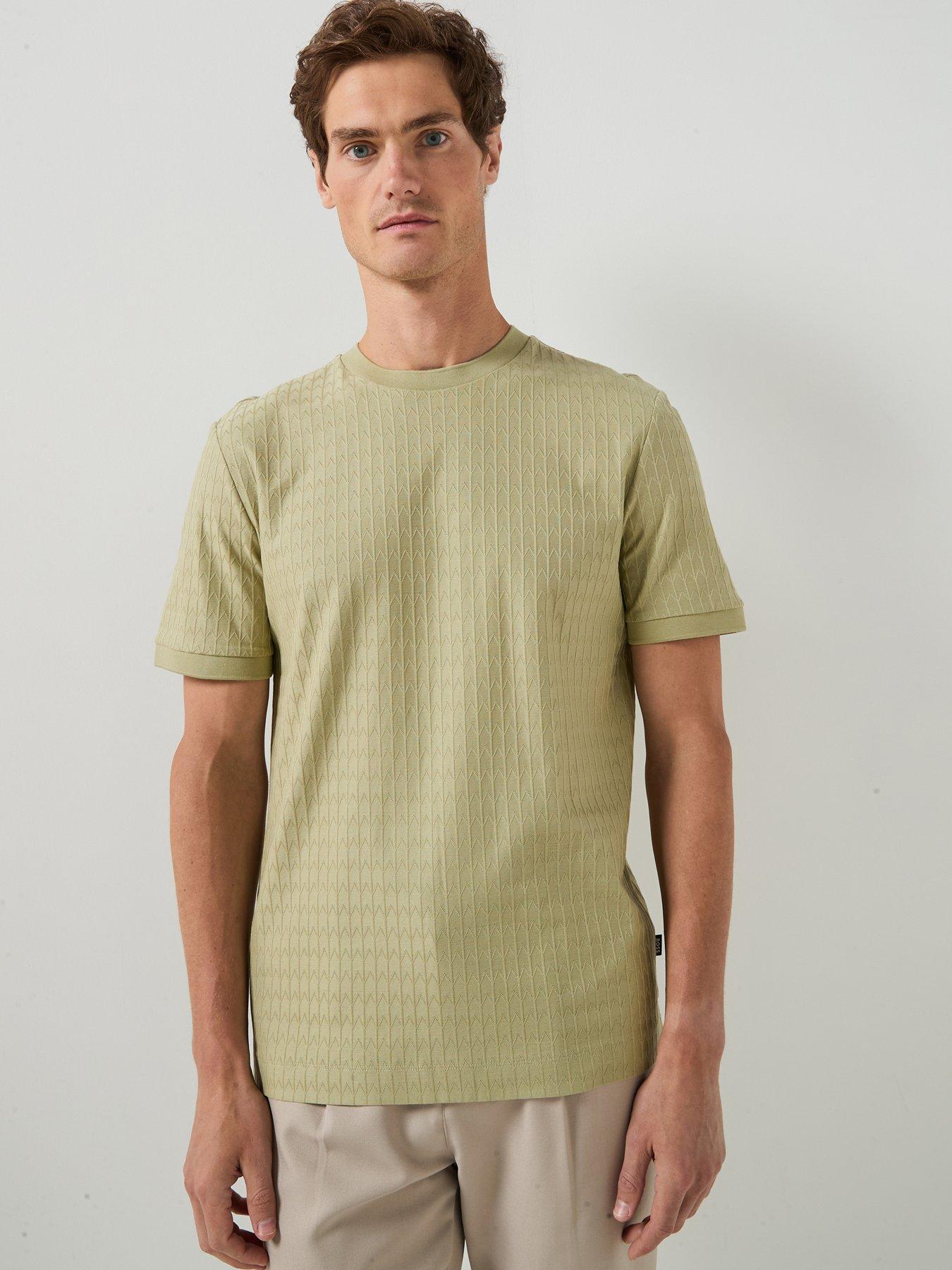 Image 1 of 6 of BOSS H-Thompson 321 Textured T-Shirt - Dark Beige