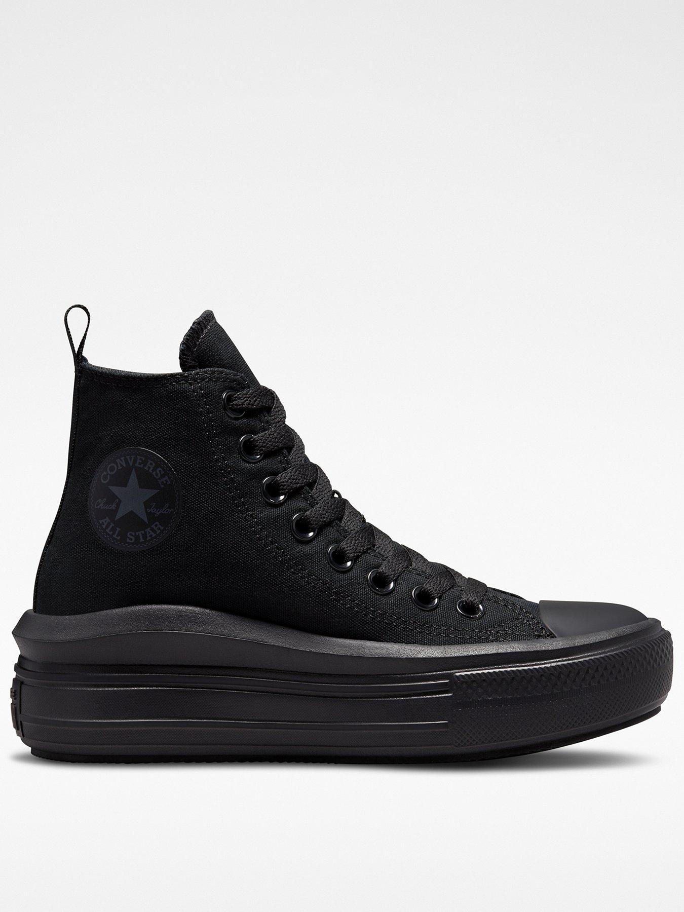 Converse Junior Foundational Canvas Chuck Taylor All Star Move Trainers - Black