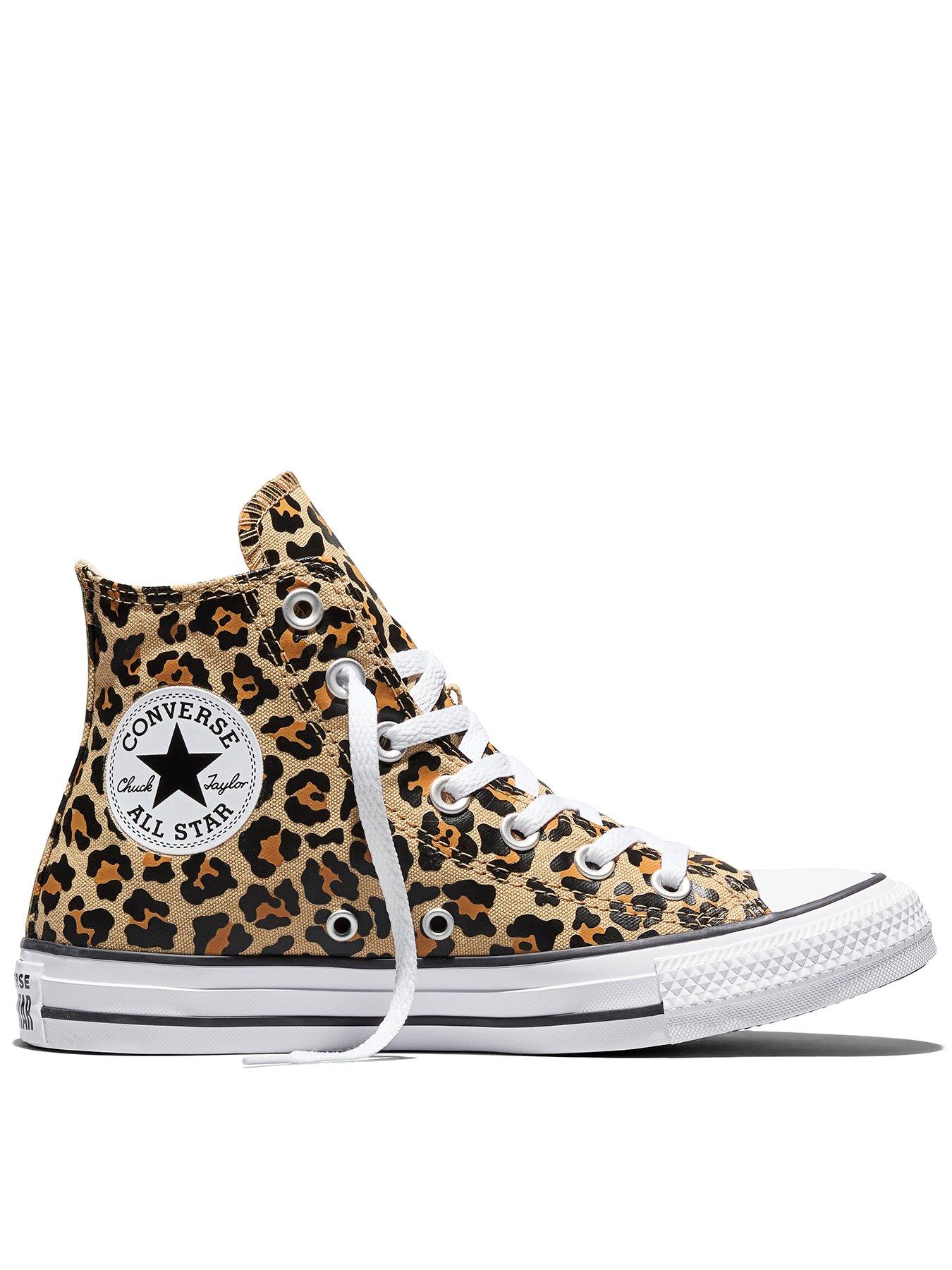 Converse Womens Chuck Taylor All Star Hi Animal Trainers - Brown