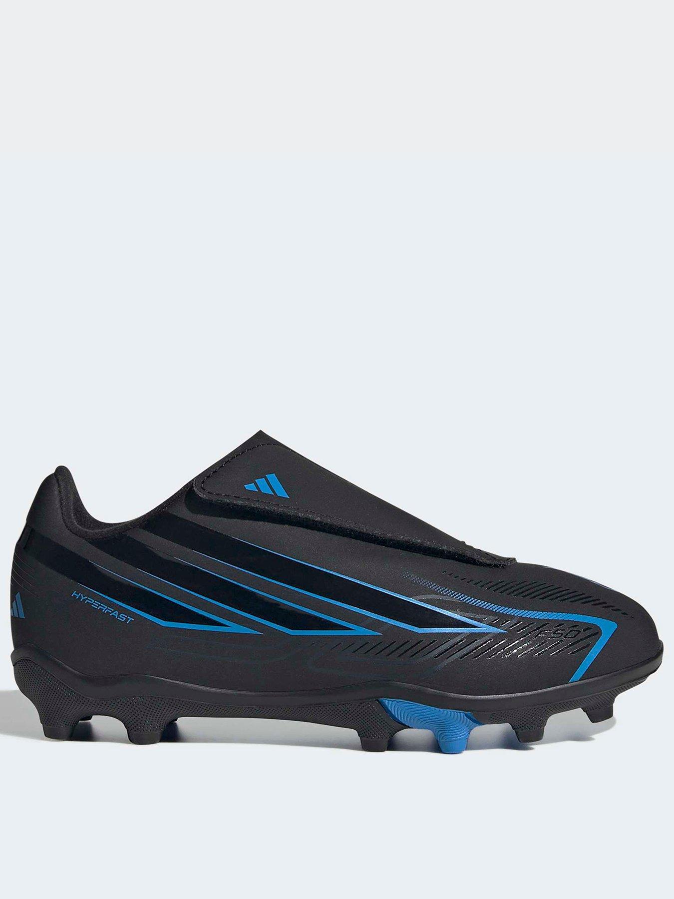adidas Junior F50 Hyperfast Club Velcro Firm Ground Football Boots - Black