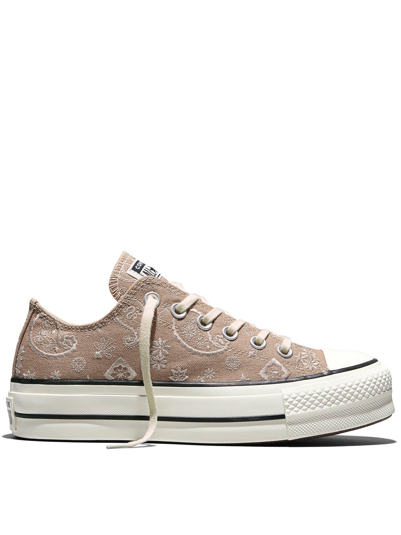 Converse Womens Chuck Taylor All Star Lift Ox Elevated PaisleyTrainers - Grey