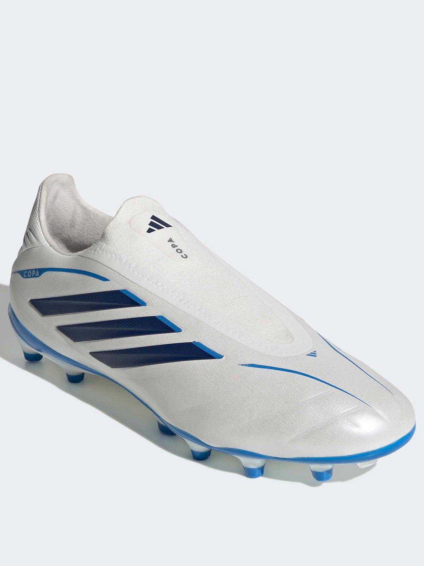 Image 2 of 7 of adidas Mens Copa Pure IV League Laceless Firm Ground Football Boots - White/Blue
