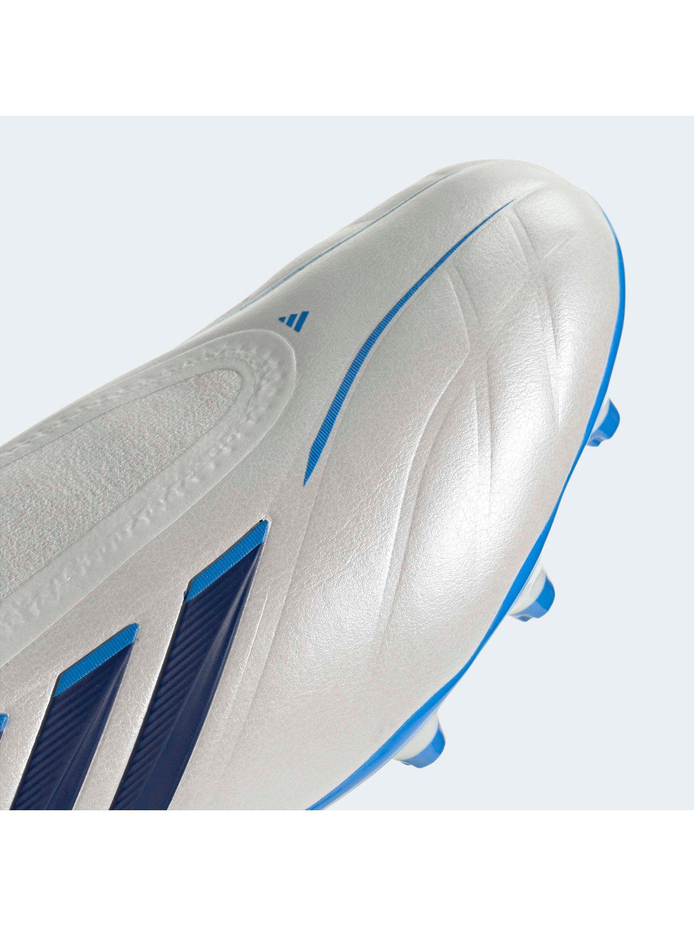 Image 6 of 7 of adidas Mens Copa Pure IV League Laceless Firm Ground Football Boots - White/Blue