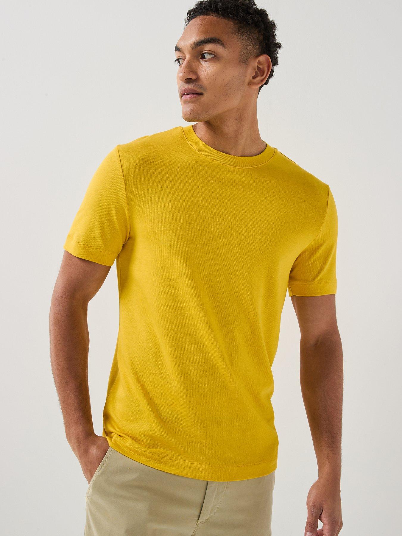 BOSS Pique Tab Logo T-Shirt - Medium Yellow