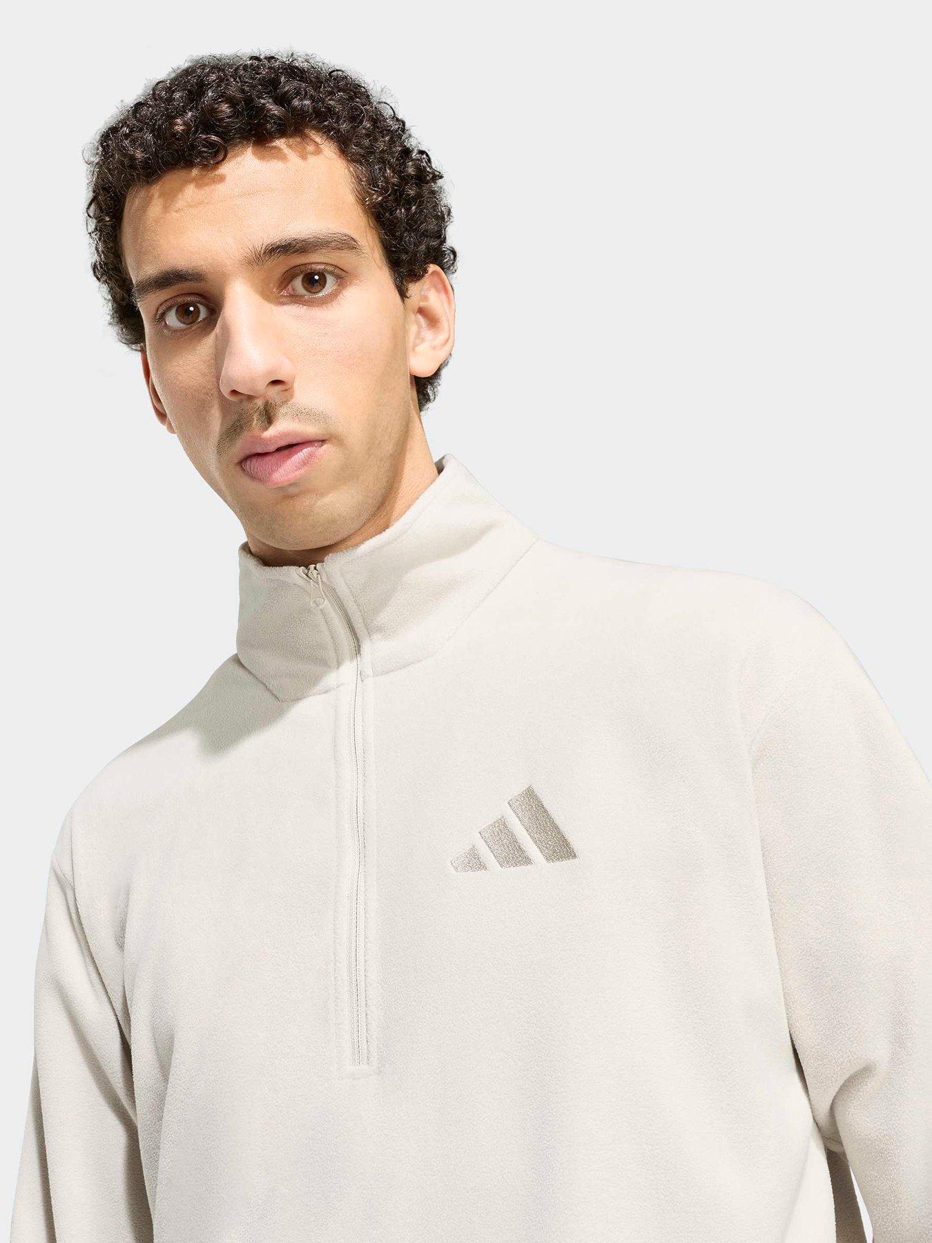 Image 4 of 5 of adidas Terrex Mens Outdoor Essentials 1/2 Zip Fleece - Beige