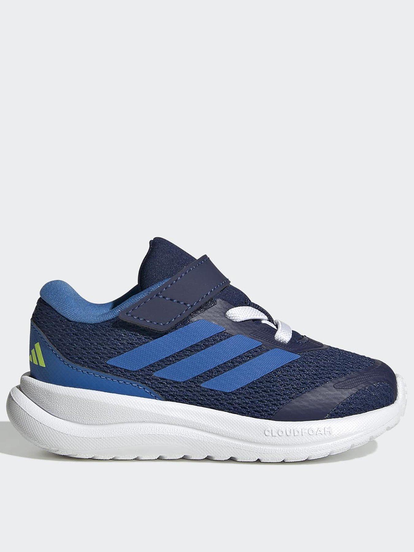 adidas Infant Runfalcon 6 Trainers with Hook-and-Loop Strap  &  Elastic Laces - Blue