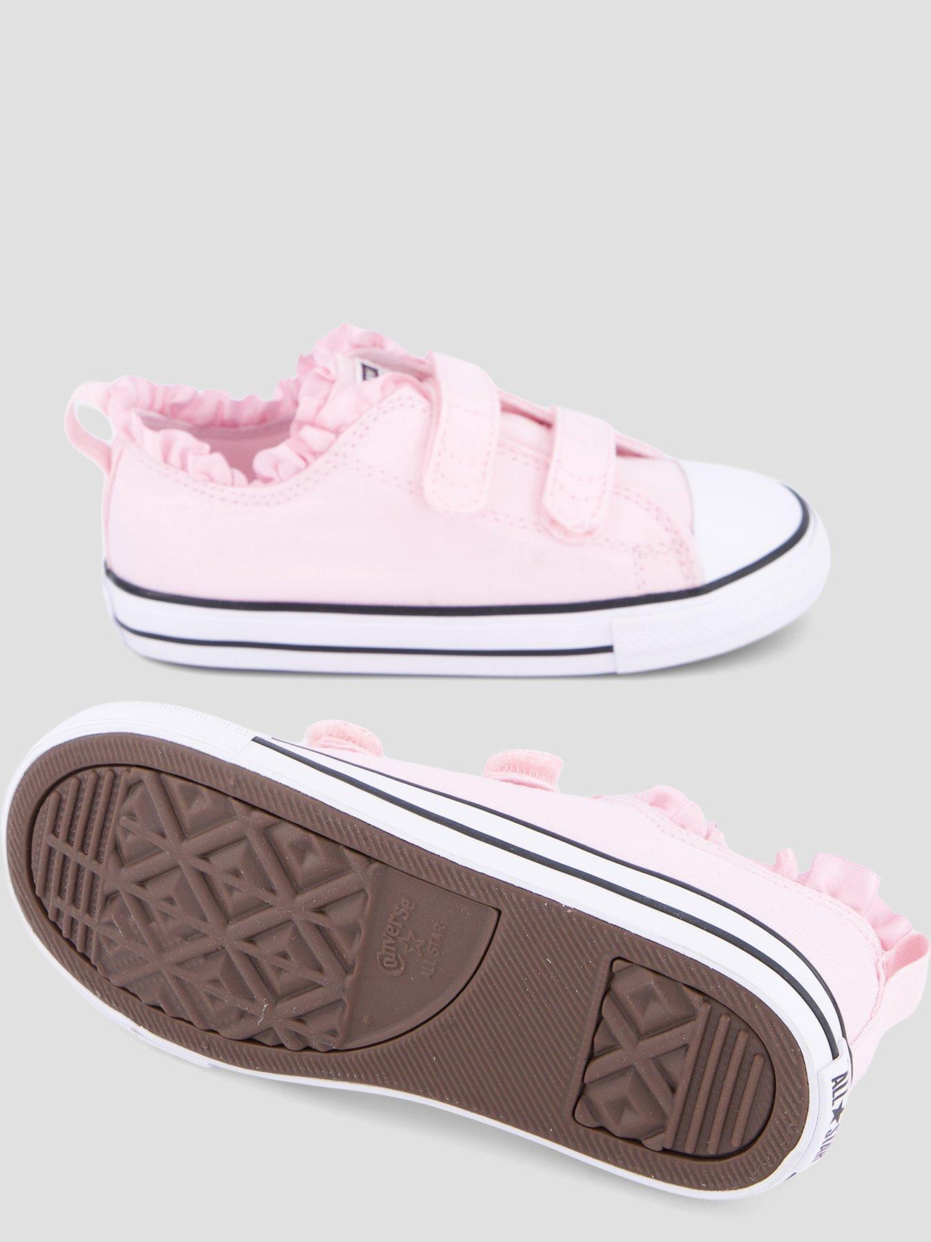 Image 4 of 7 of Converse Infant Double Strap Ruffle Infant Trainers - Pink