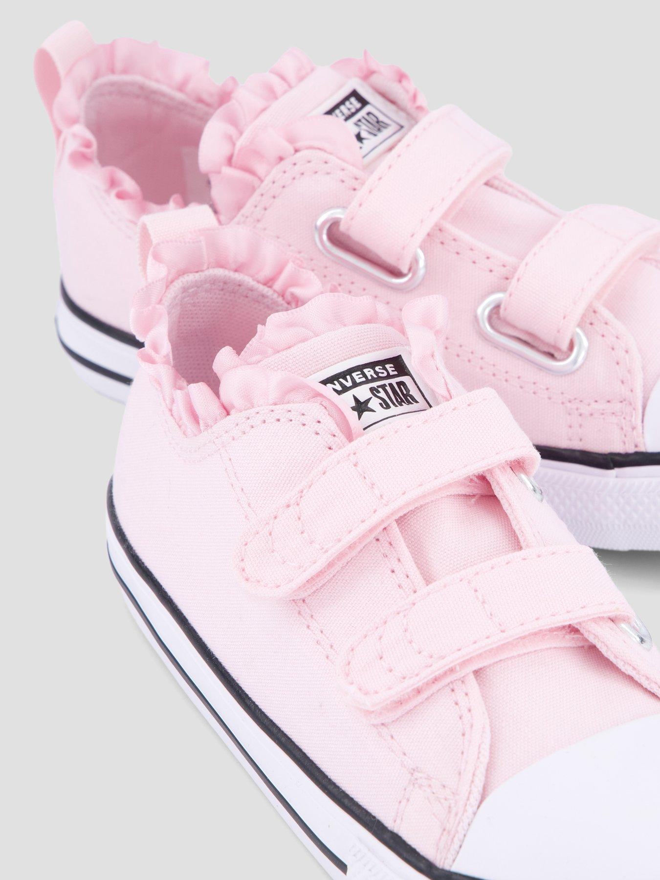 Image 5 of 7 of Converse Infant Double Strap Ruffle Infant Trainers - Pink