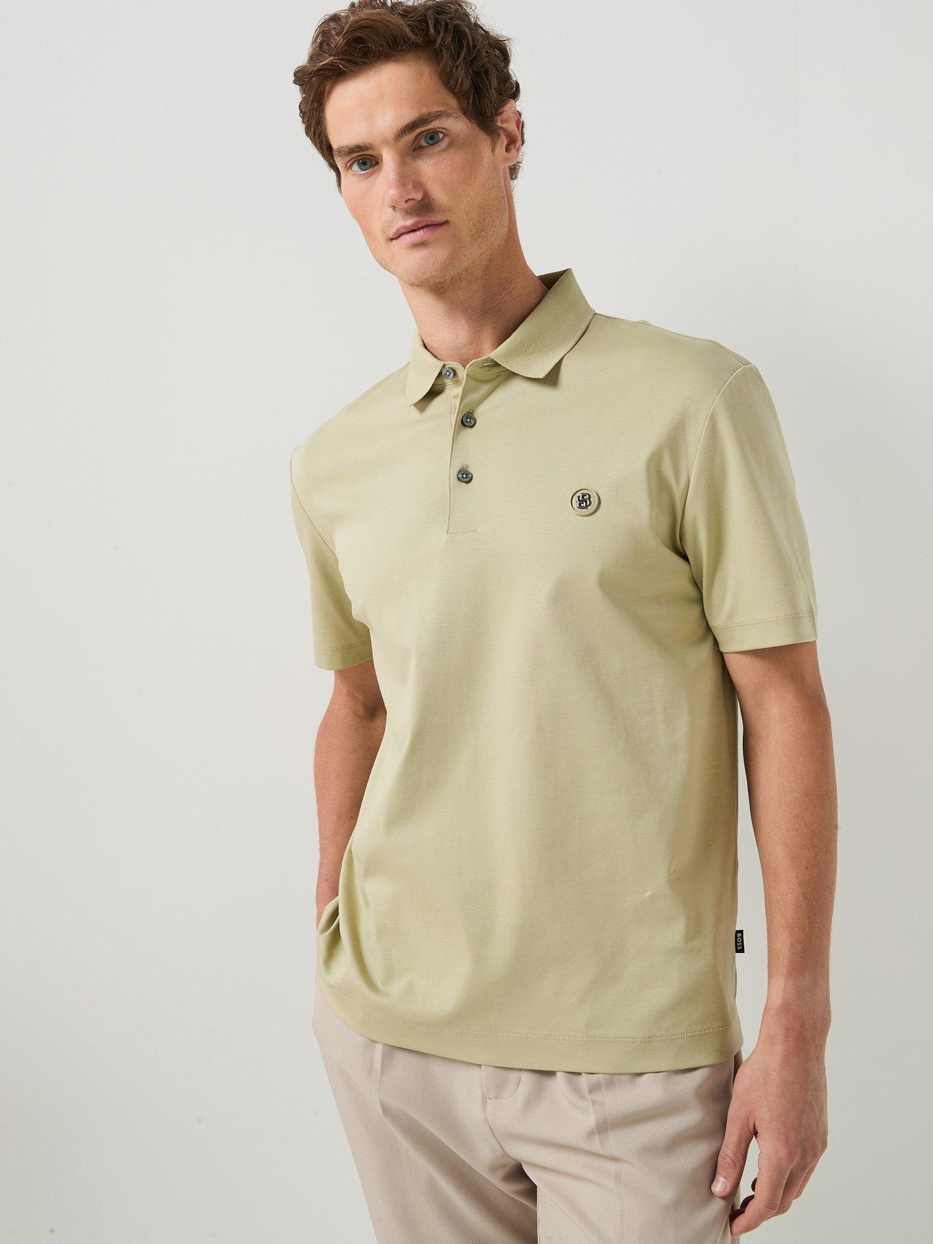 Image 1 of 6 of BOSS Nickel Logo Polo Shirt - Dark Beige