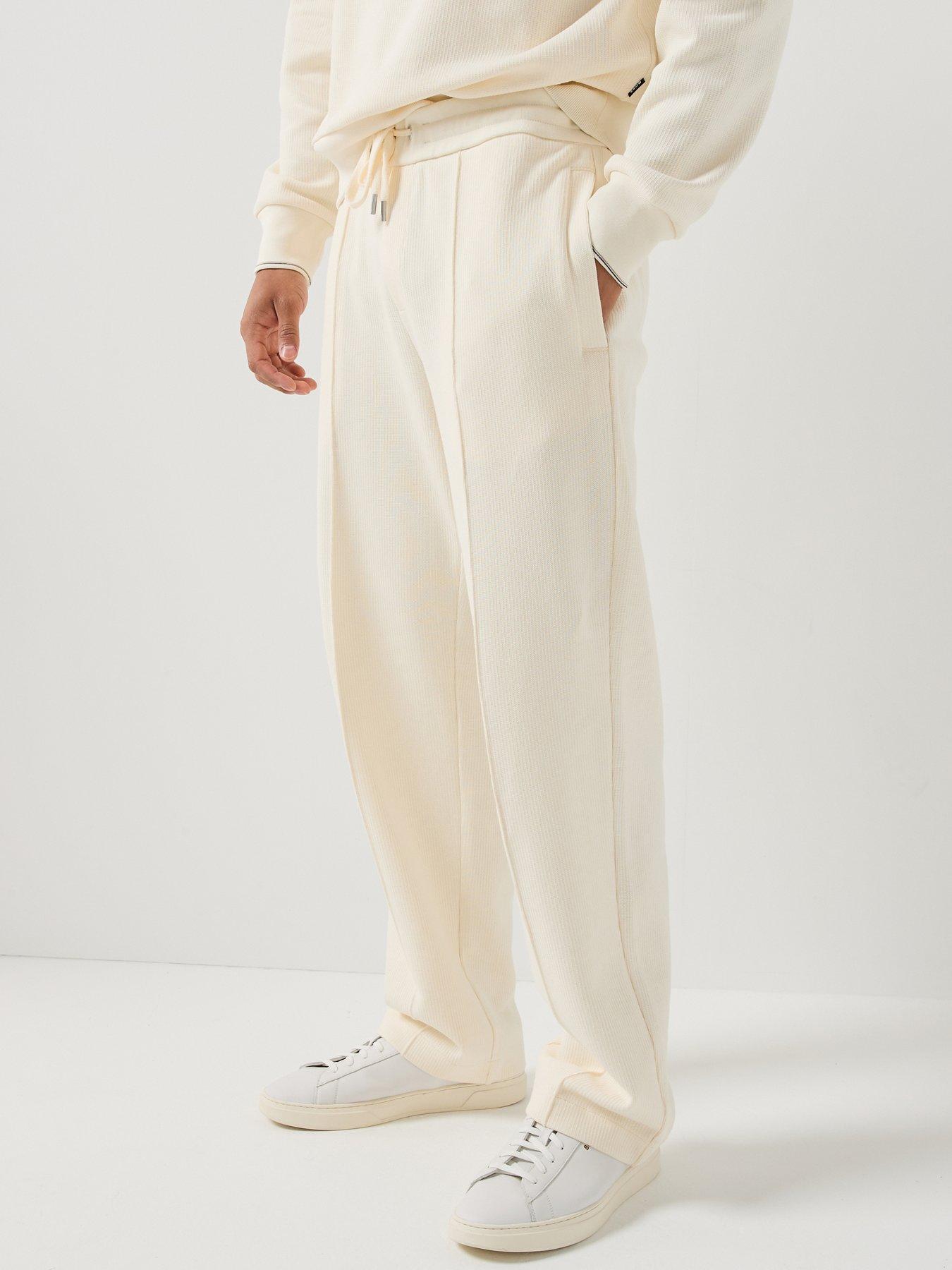 Image 1 of 6 of BOSS C-Levete 55 Pleated Modern Fit Joggers - Open White
