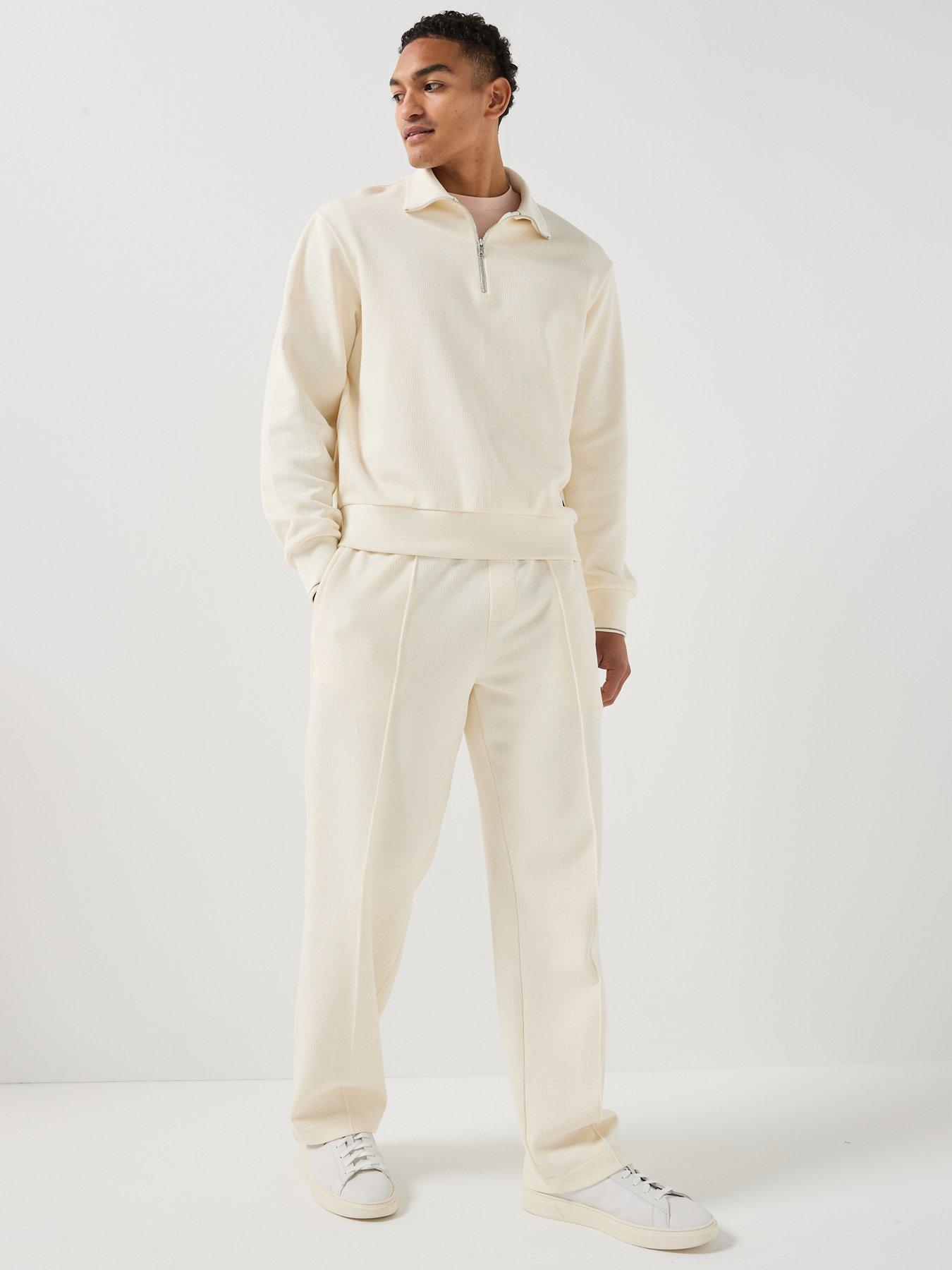 Image 3 of 6 of BOSS C-Levete 55 Pleated Modern Fit Joggers - Open White