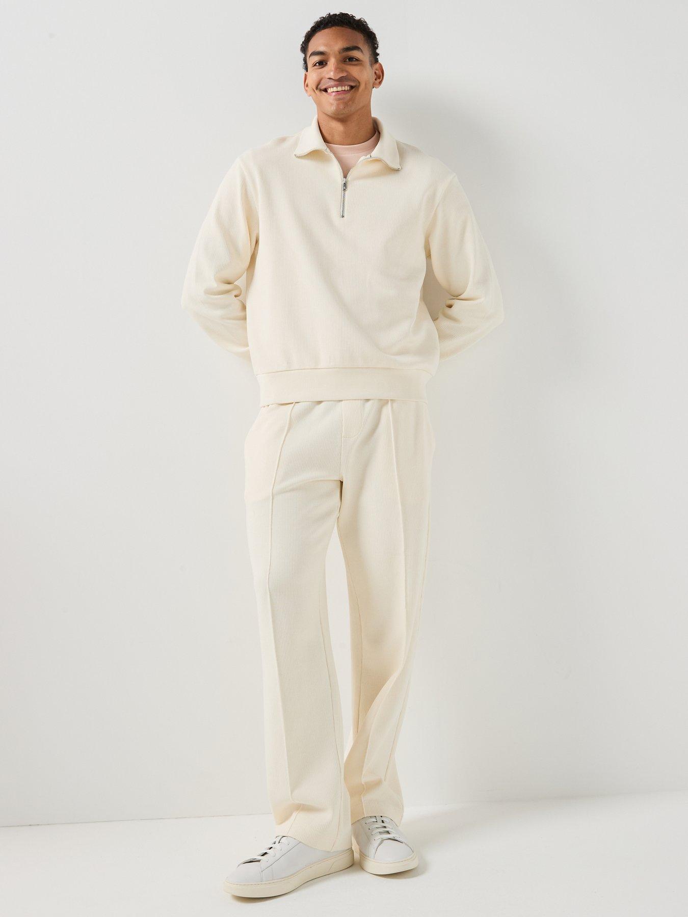 Image 4 of 6 of BOSS C-Levete 55 Pleated Modern Fit Joggers - Open White