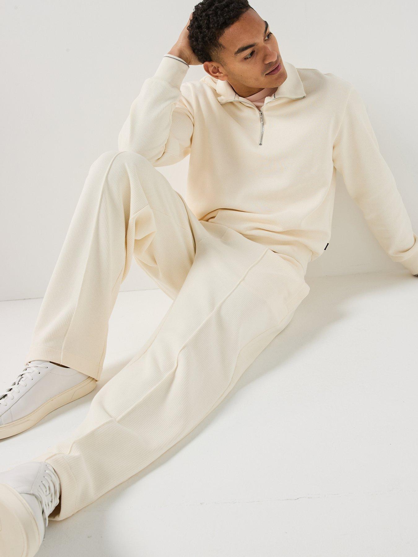 Image 5 of 6 of BOSS C-Levete 55 Pleated Modern Fit Joggers - Open White