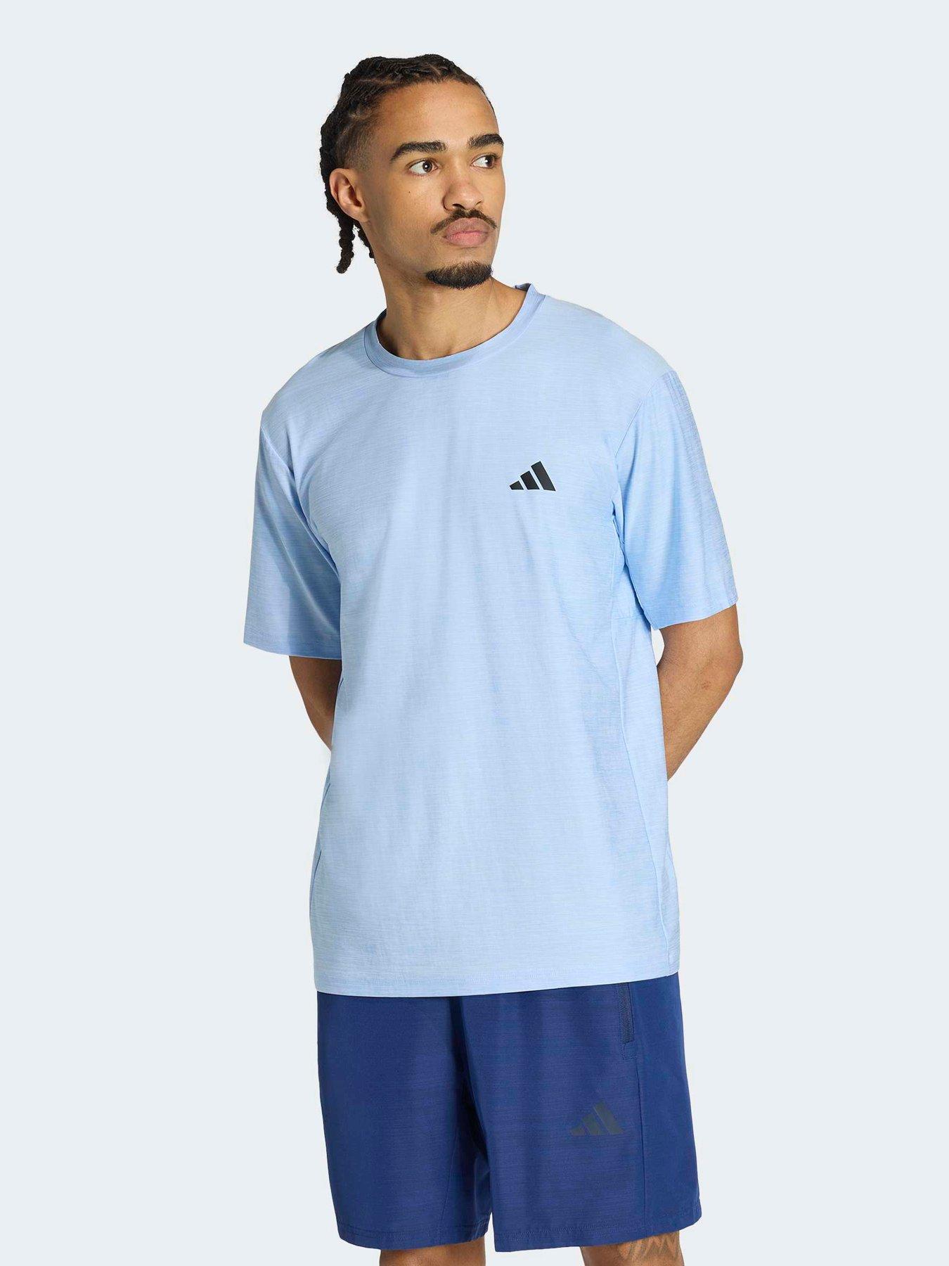Image 1 of 5 of adidas Mens Training Workout Essentials T-Shirt - Blue