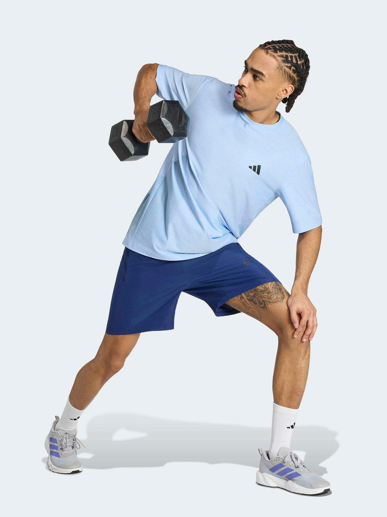 Image 3 of 5 of adidas Mens Training Workout Essentials T-Shirt - Blue