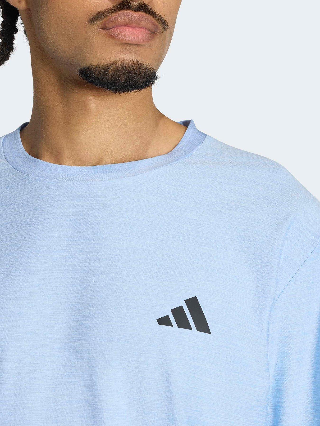 Image 4 of 5 of adidas Mens Training Workout Essentials T-Shirt - Blue