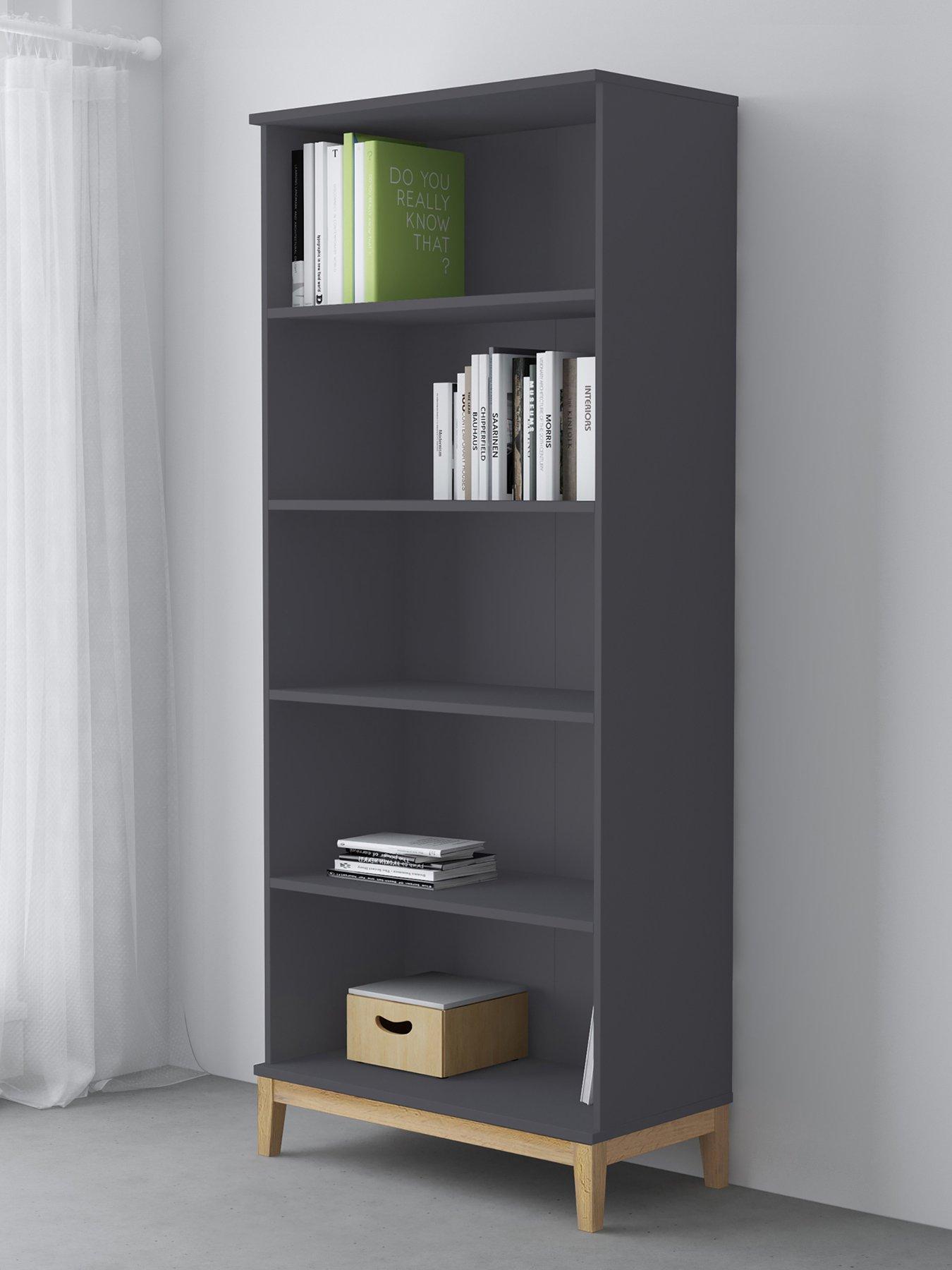 CosmoLiving by Cosmopolitan Pelle Bookcase With 4 Shelves - Grey