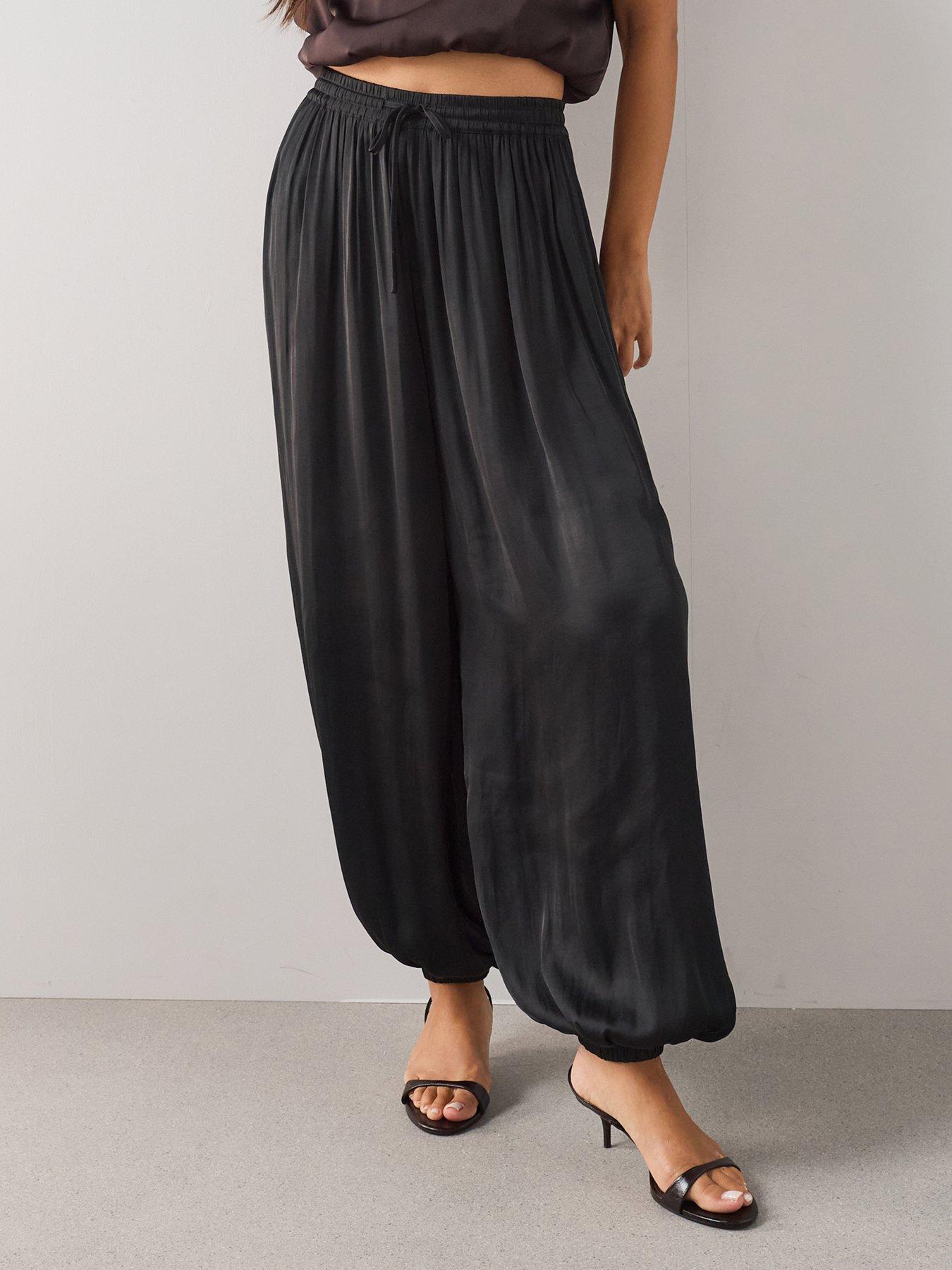 Image 1 of 4 of The Very Collection Satin Balloon Trousers - Black