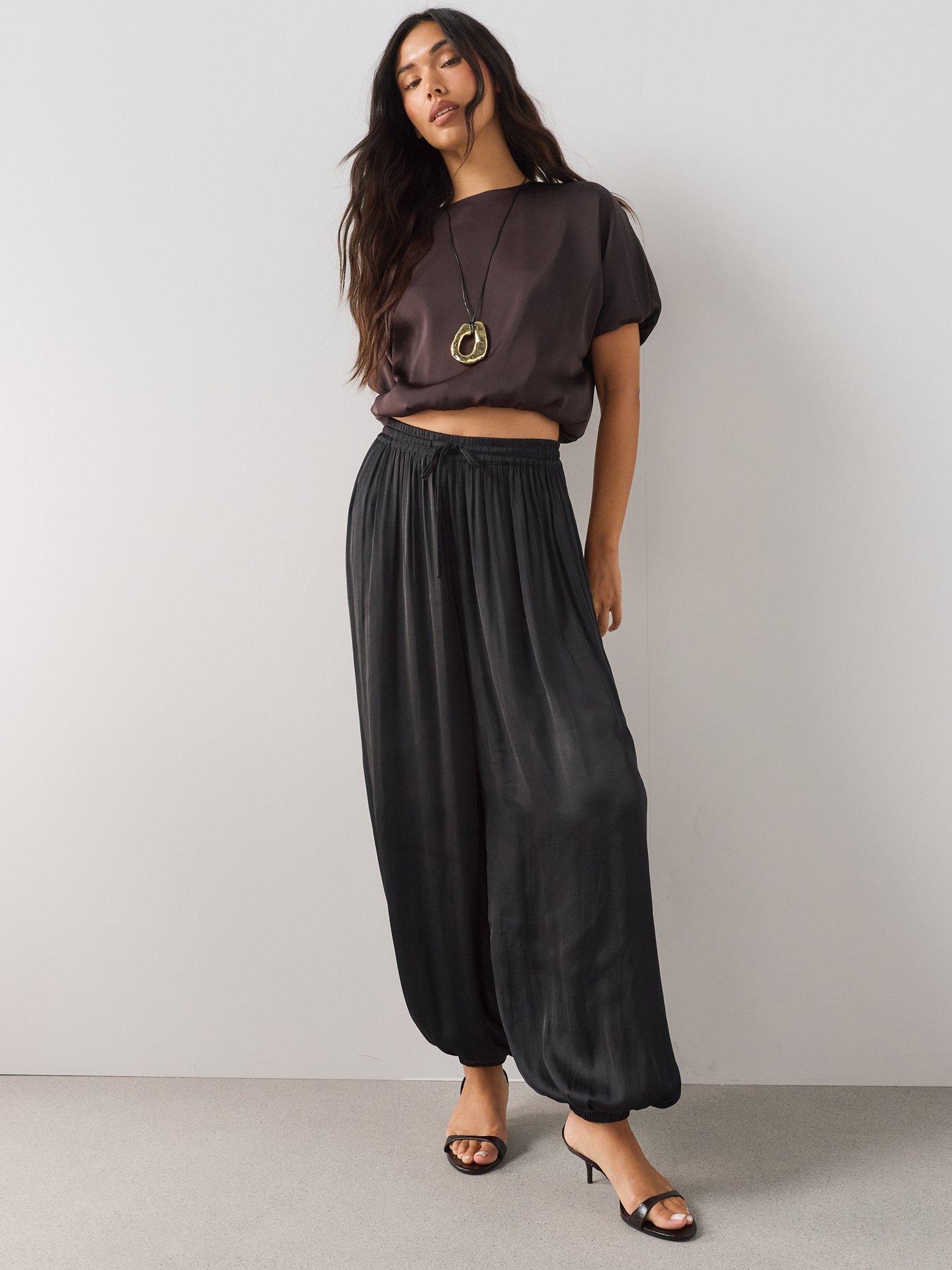 Image 2 of 4 of The Very Collection Satin Balloon Trousers - Black