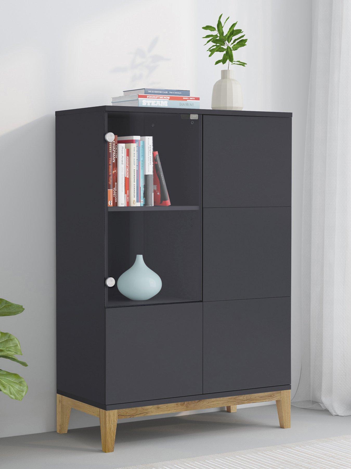 CosmoLiving by Cosmopolitan Pelle Cabinet - Grey