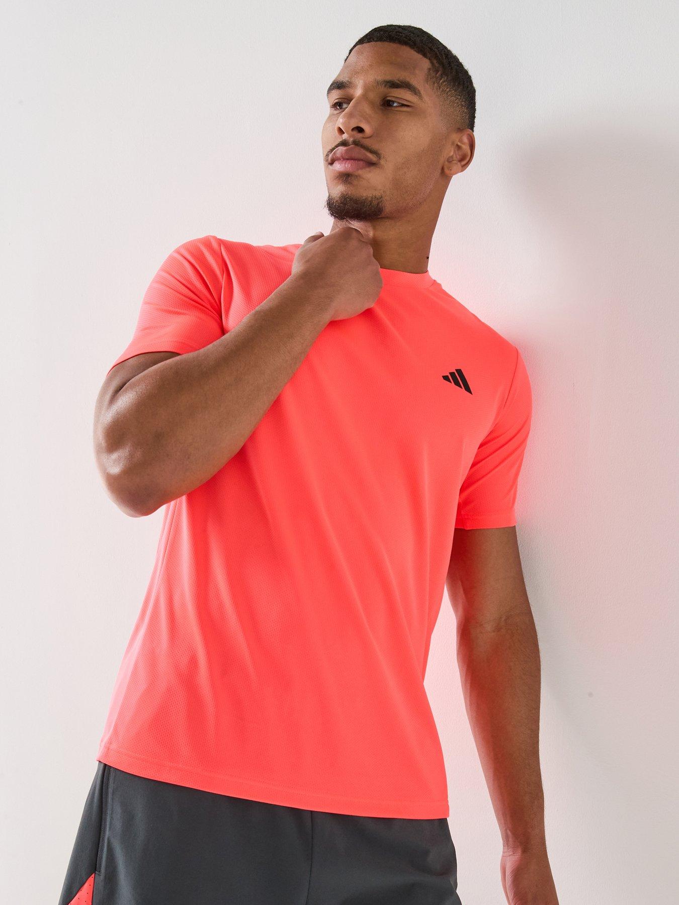Image 1 of 6 of adidas Mens Training Workout Essentials T-Shirt - Pink