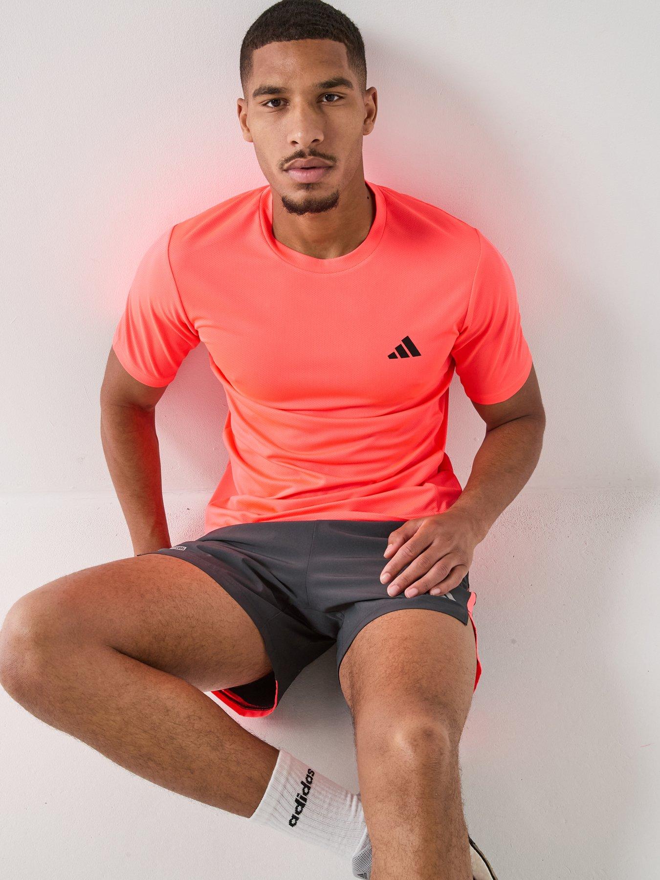 Image 4 of 6 of adidas Mens Training Workout Essentials T-Shirt - Pink
