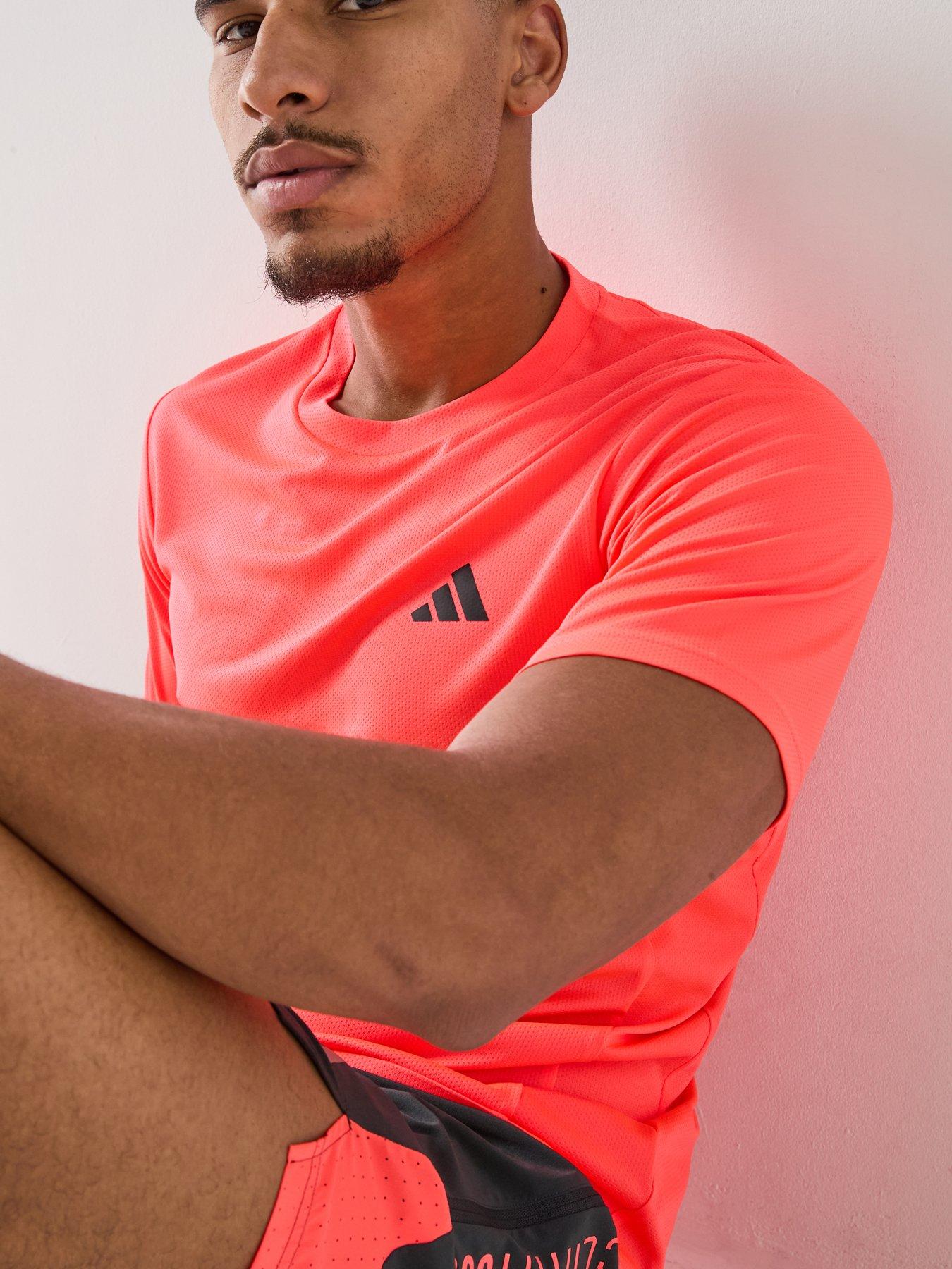 Image 5 of 6 of adidas Mens Training Workout Essentials T-Shirt - Pink