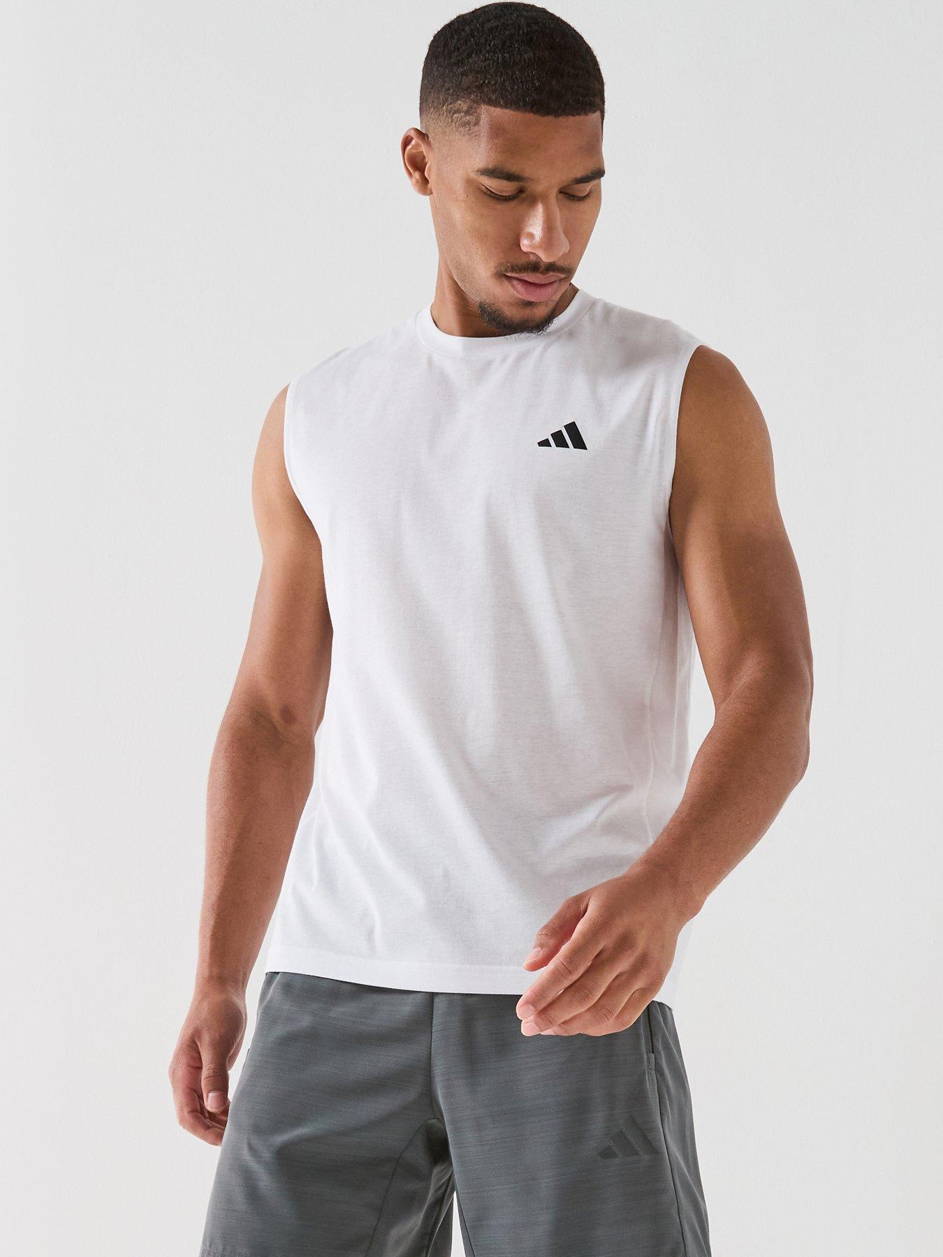 Image 1 of 6 of adidas Mens Training Workout Essentials Vest - White