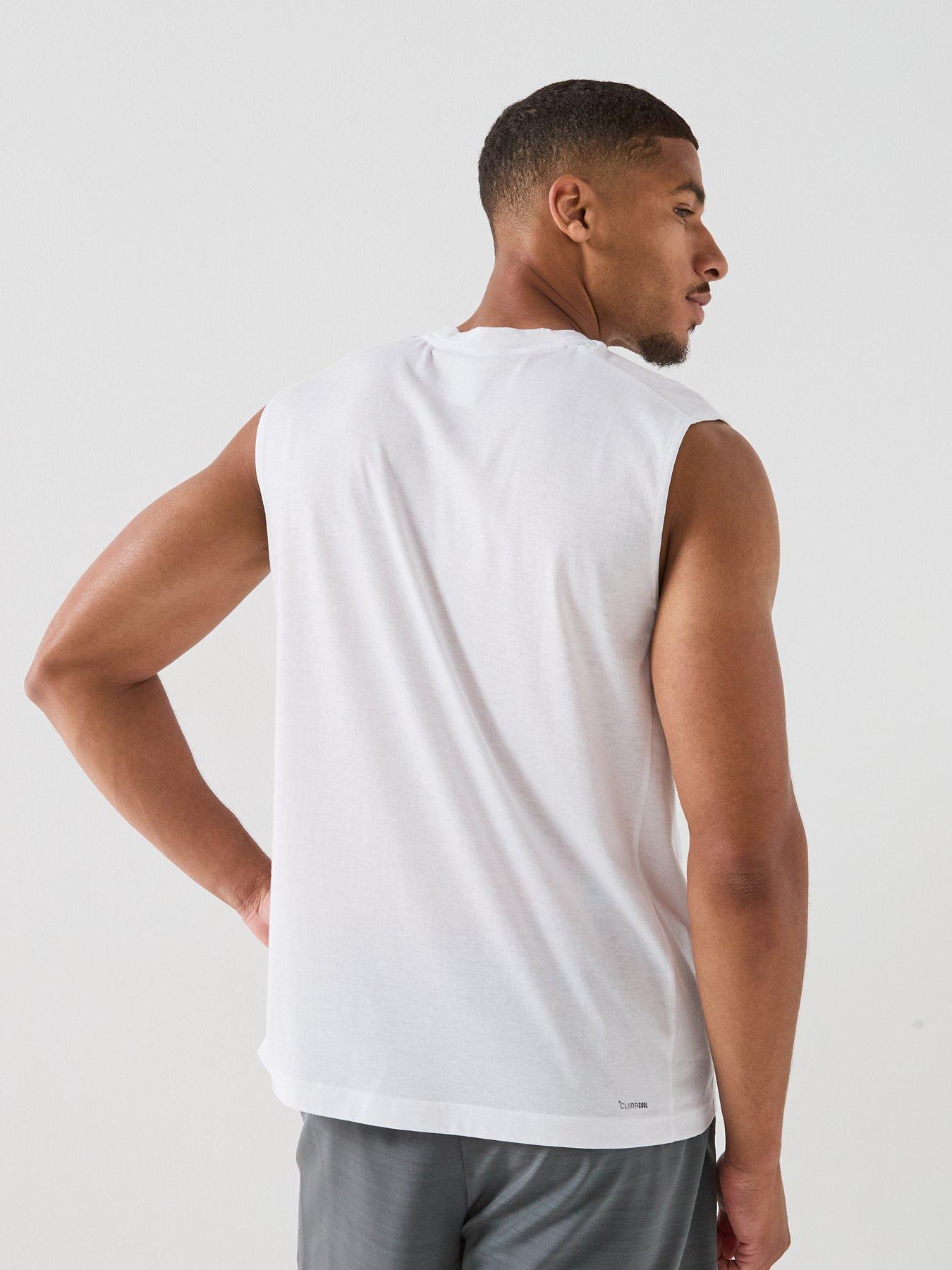 Image 2 of 6 of adidas Mens Training Workout Essentials Vest - White