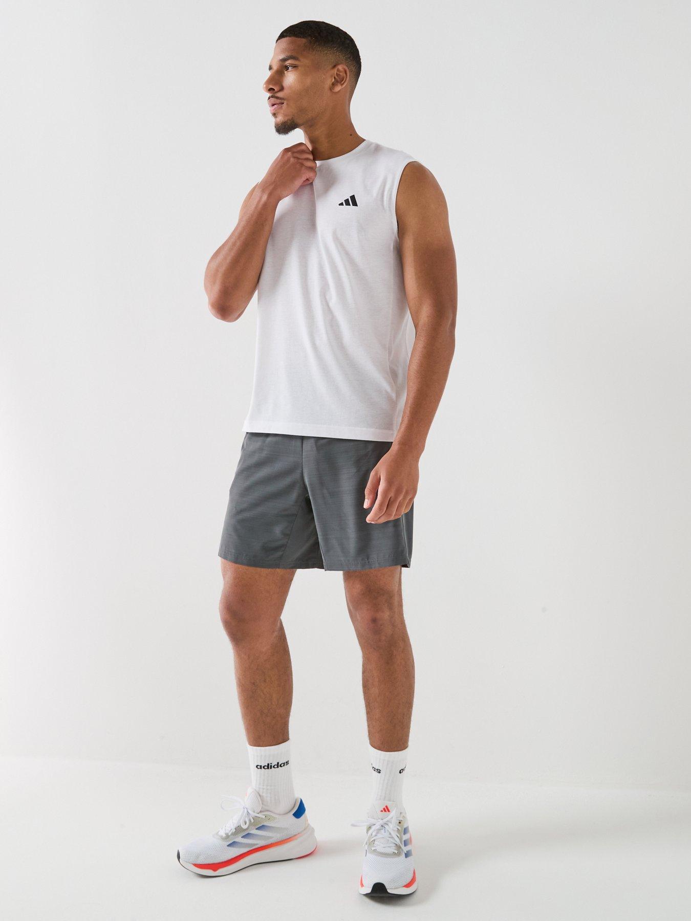Image 3 of 6 of adidas Mens Training Workout Essentials Vest - White