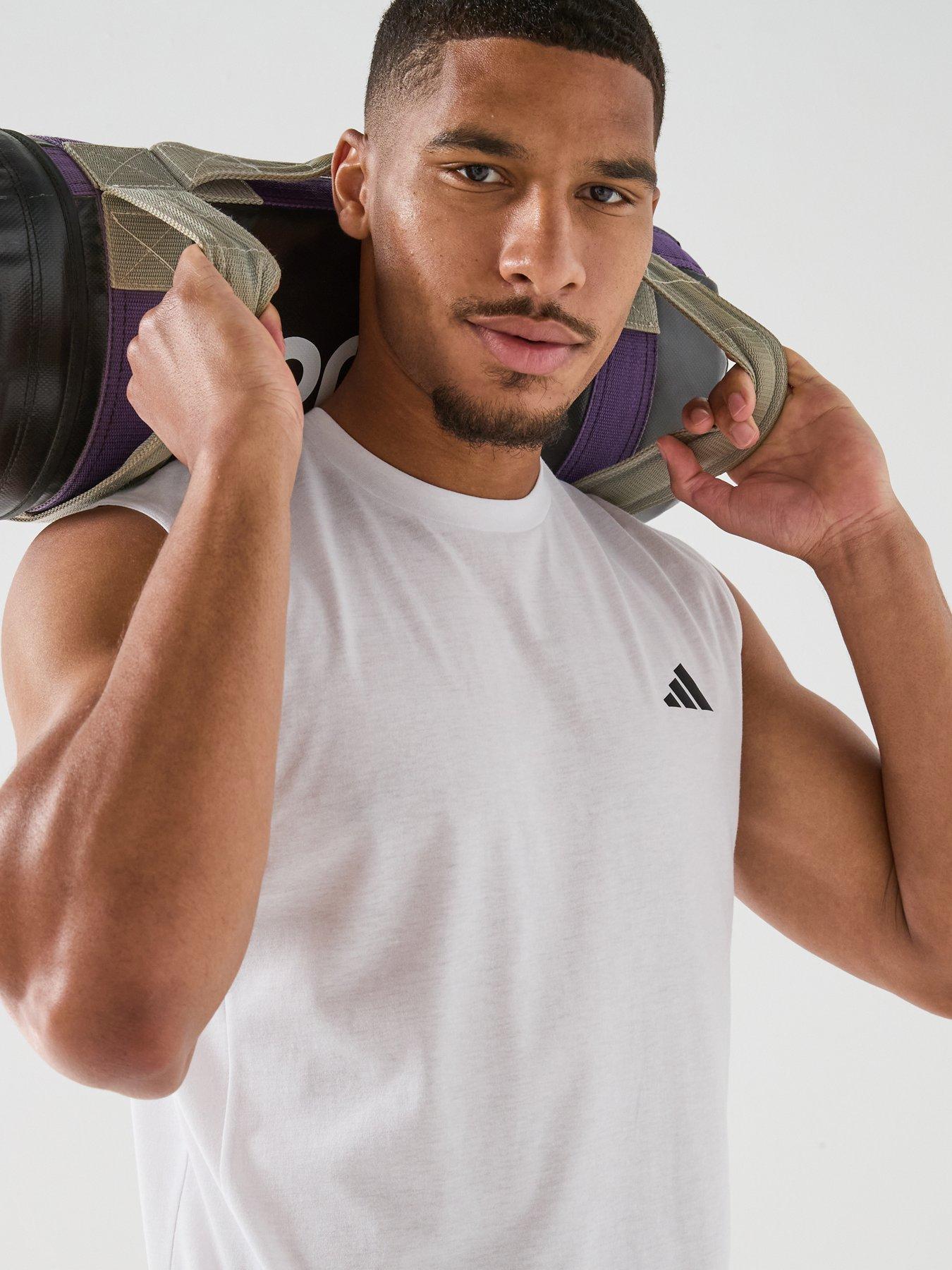 Image 5 of 6 of adidas Mens Training Workout Essentials Vest - White