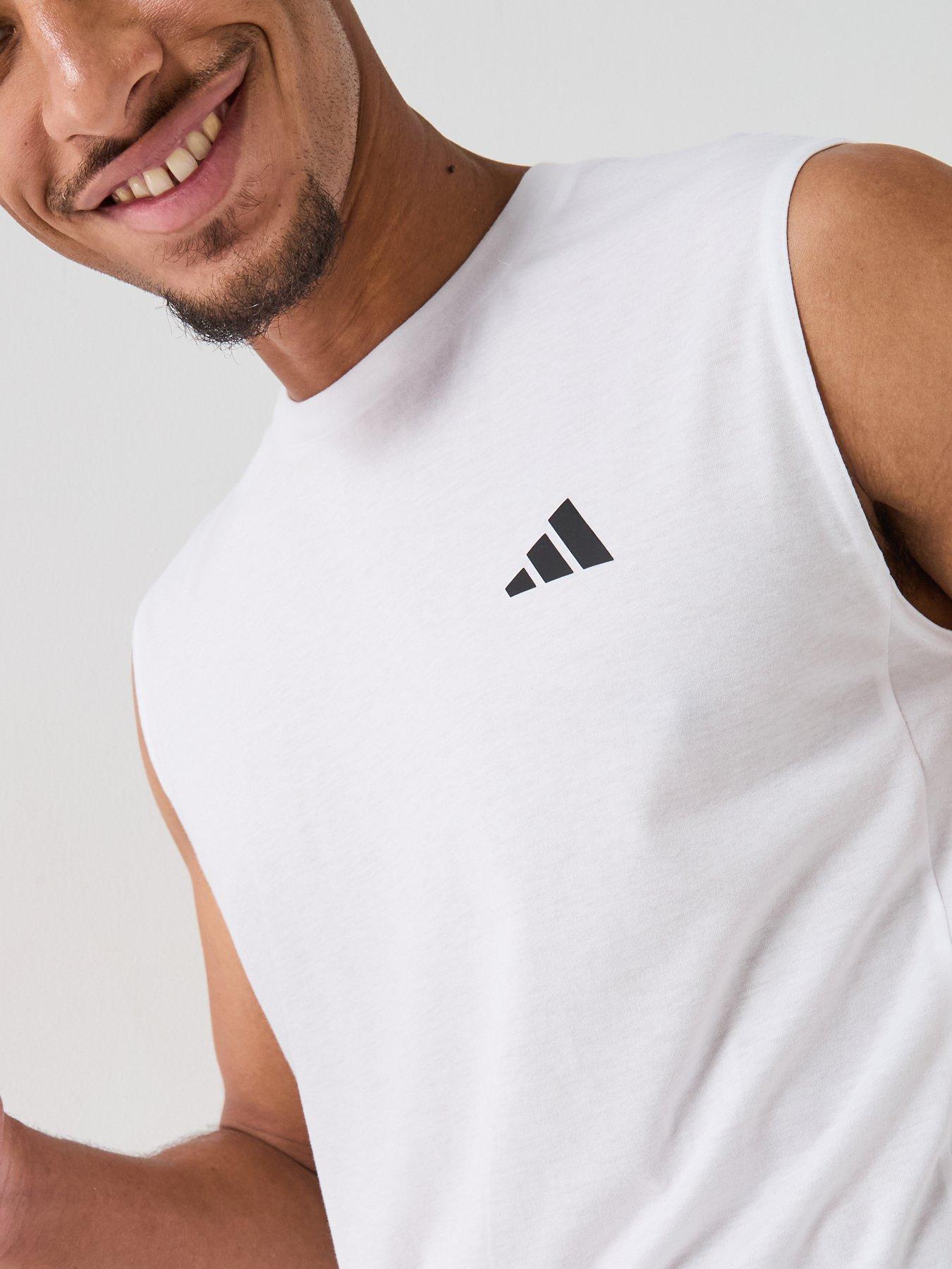 Image 6 of 6 of adidas Mens Training Workout Essentials Vest - White