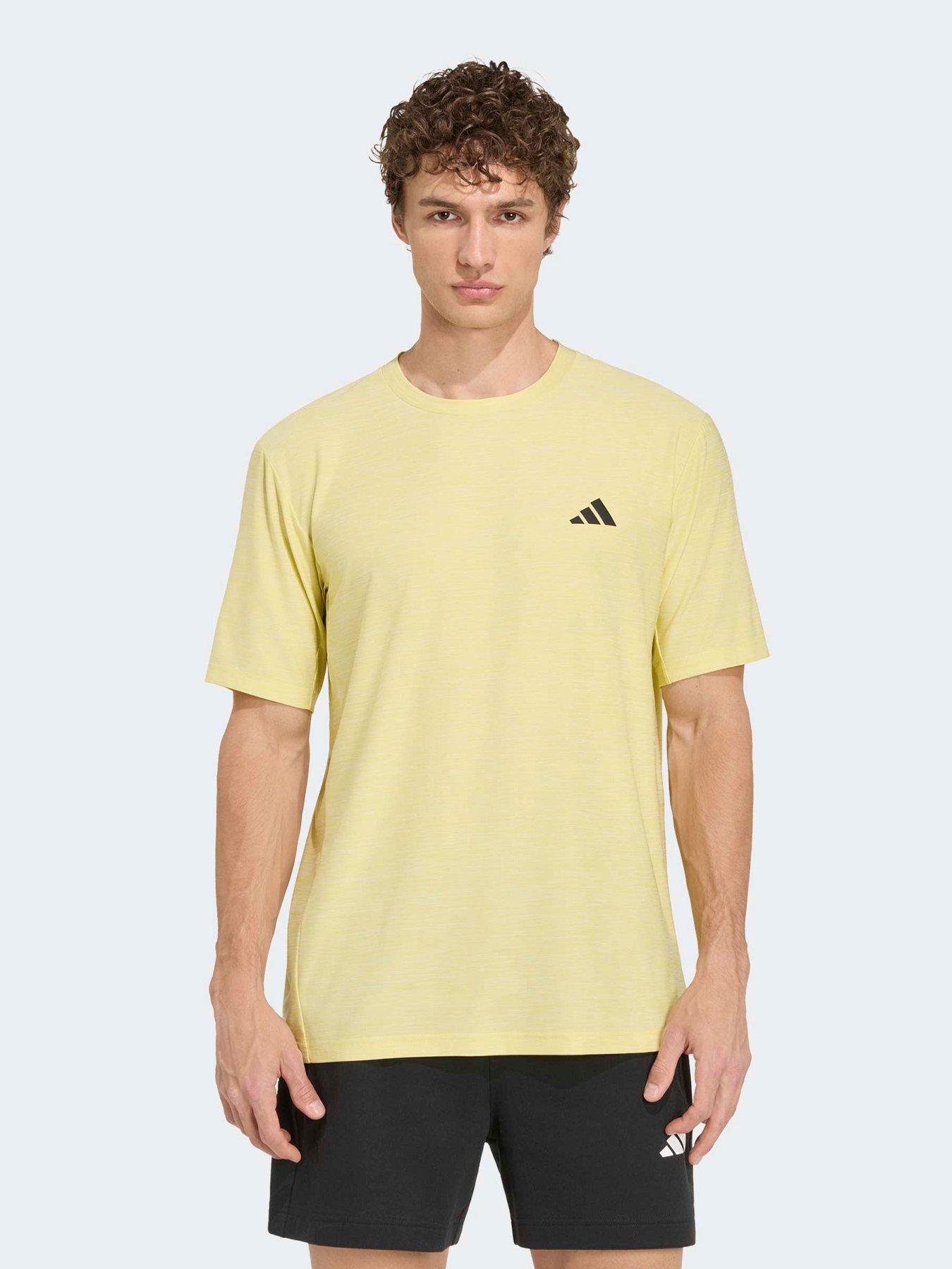 Image 1 of 5 of adidas Mens Training Workout Essentials T-Shirt - Yellow