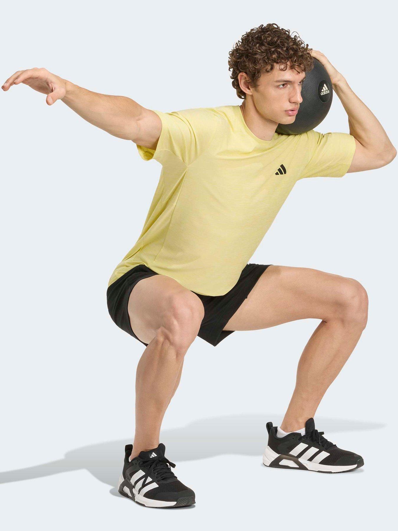 Image 3 of 5 of adidas Mens Training Workout Essentials T-Shirt - Yellow