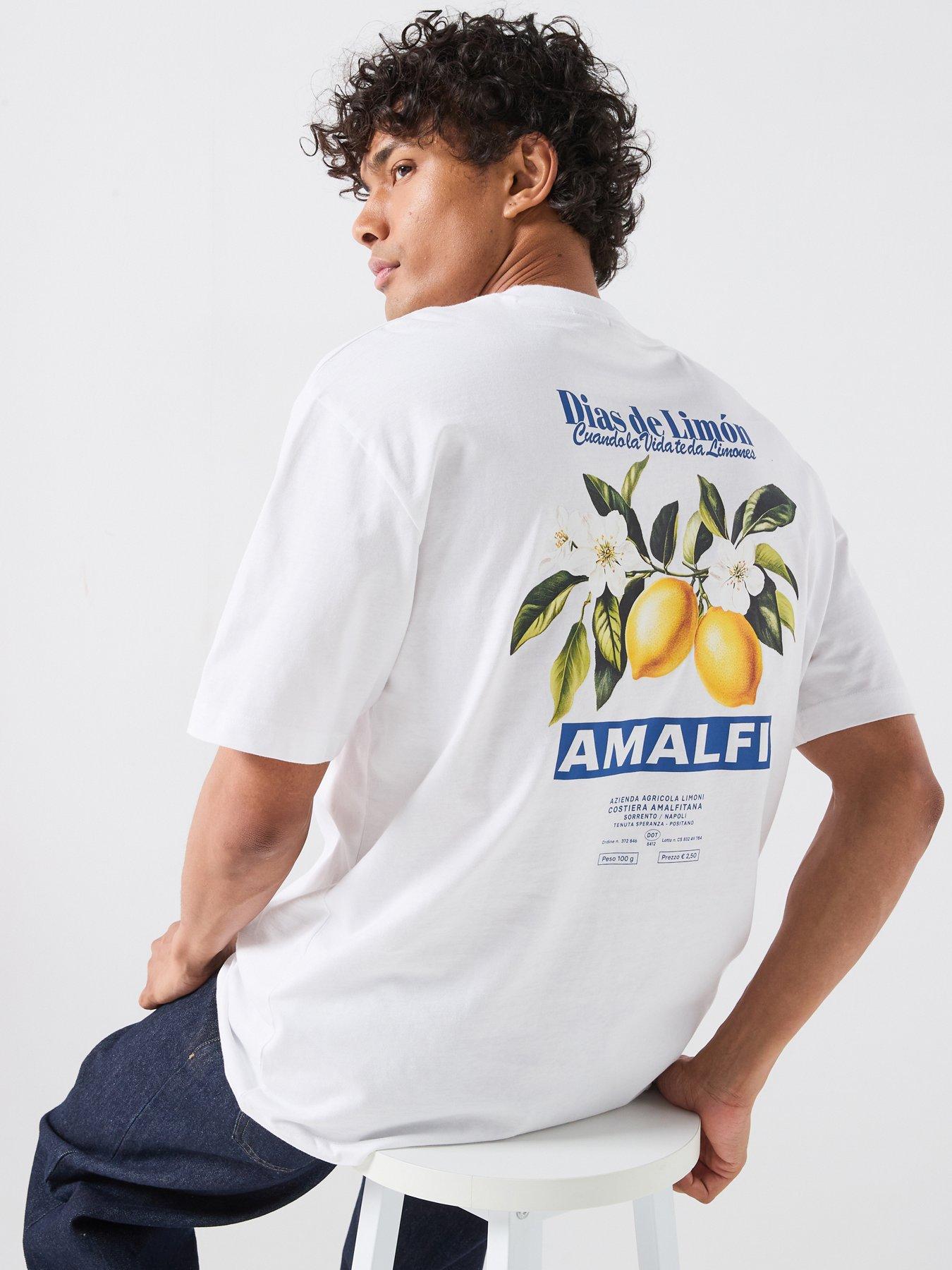 Image 1 of 6 of ONLY & SONS Amalfi Graphic T-Shirt - White