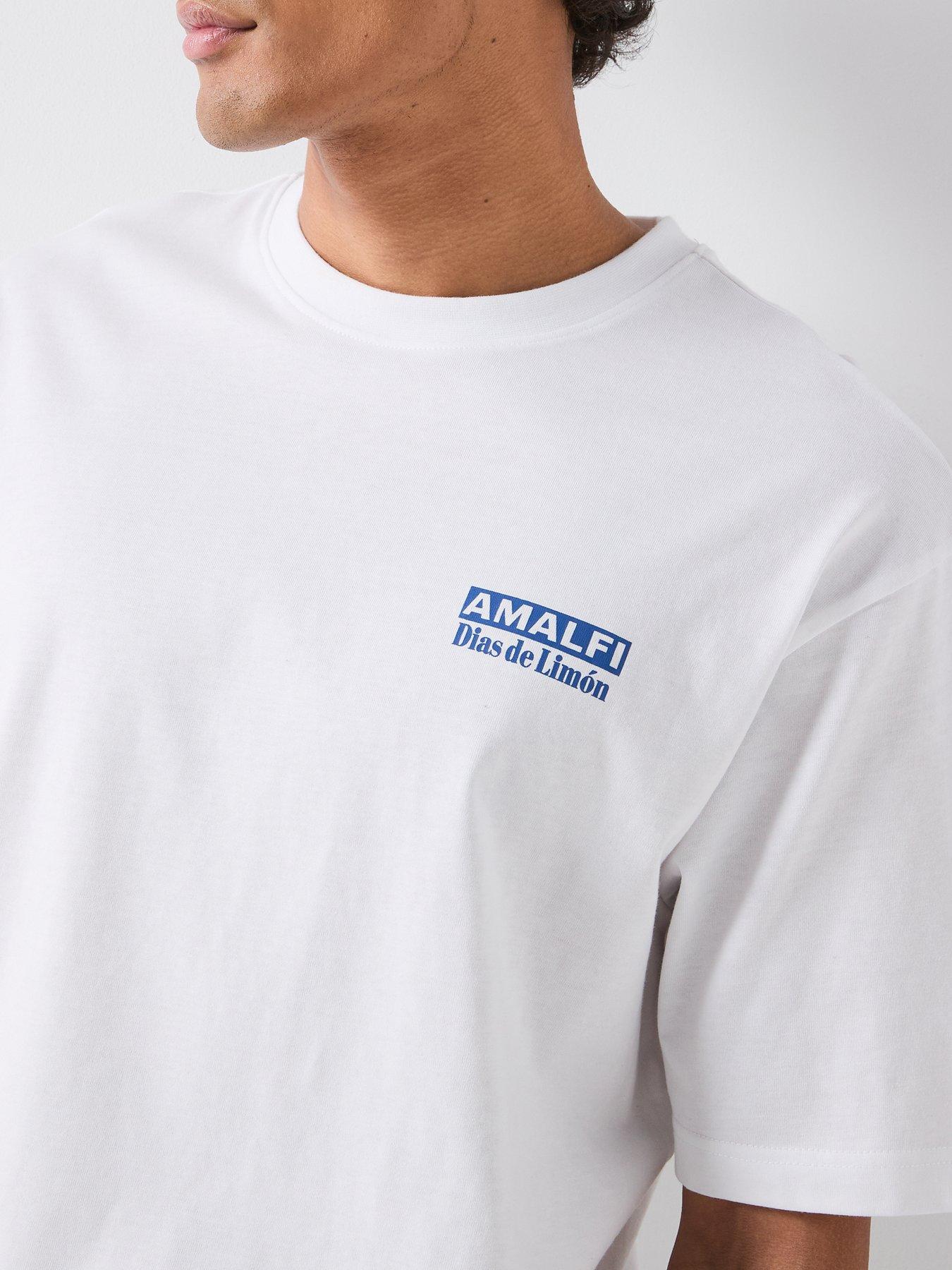 Image 6 of 6 of ONLY & SONS Amalfi Graphic T-Shirt - White