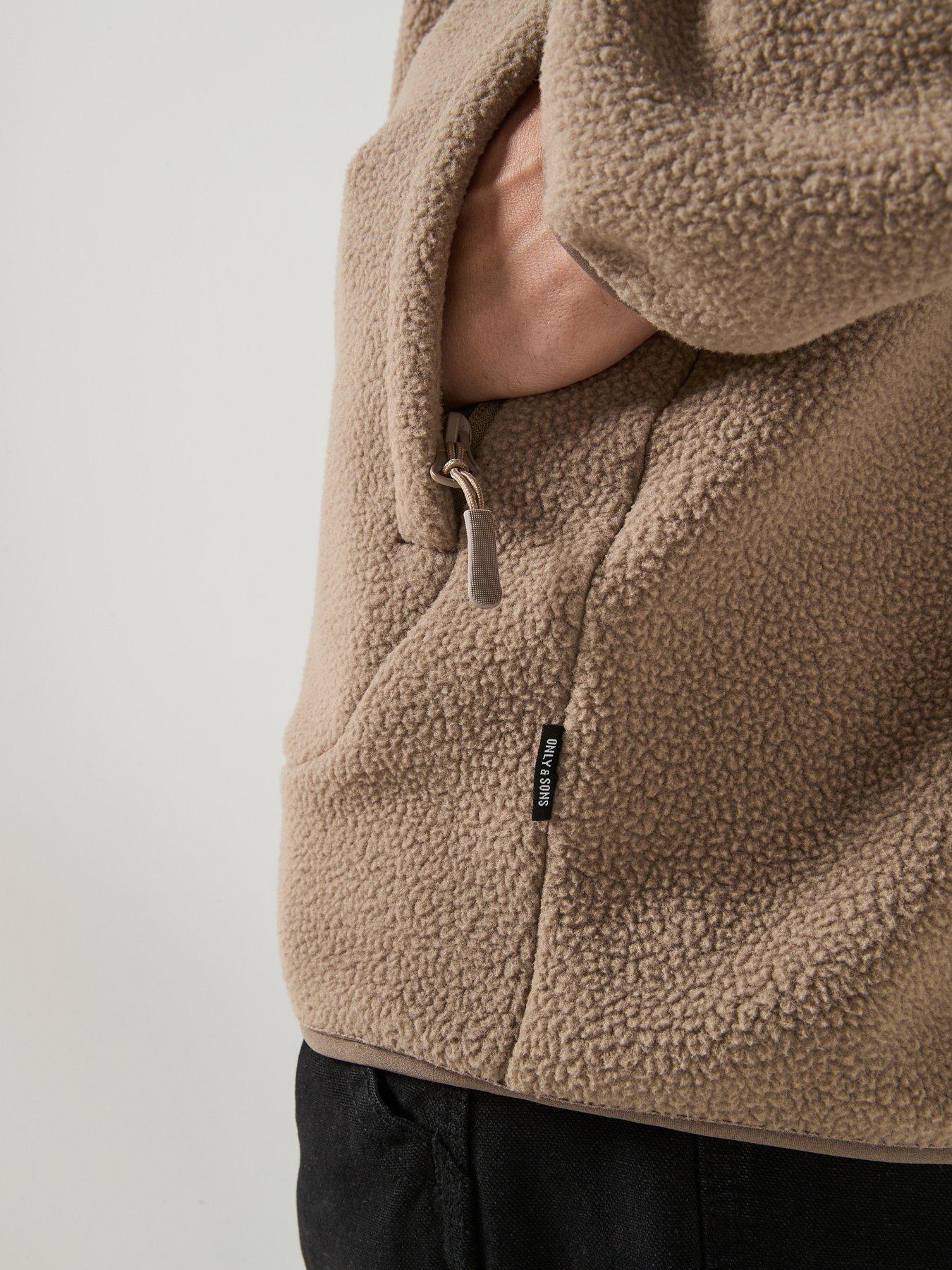 Image 6 of 6 of ONLY & SONS Only&amp;Sons Polartec Fleece Jacket - Brown